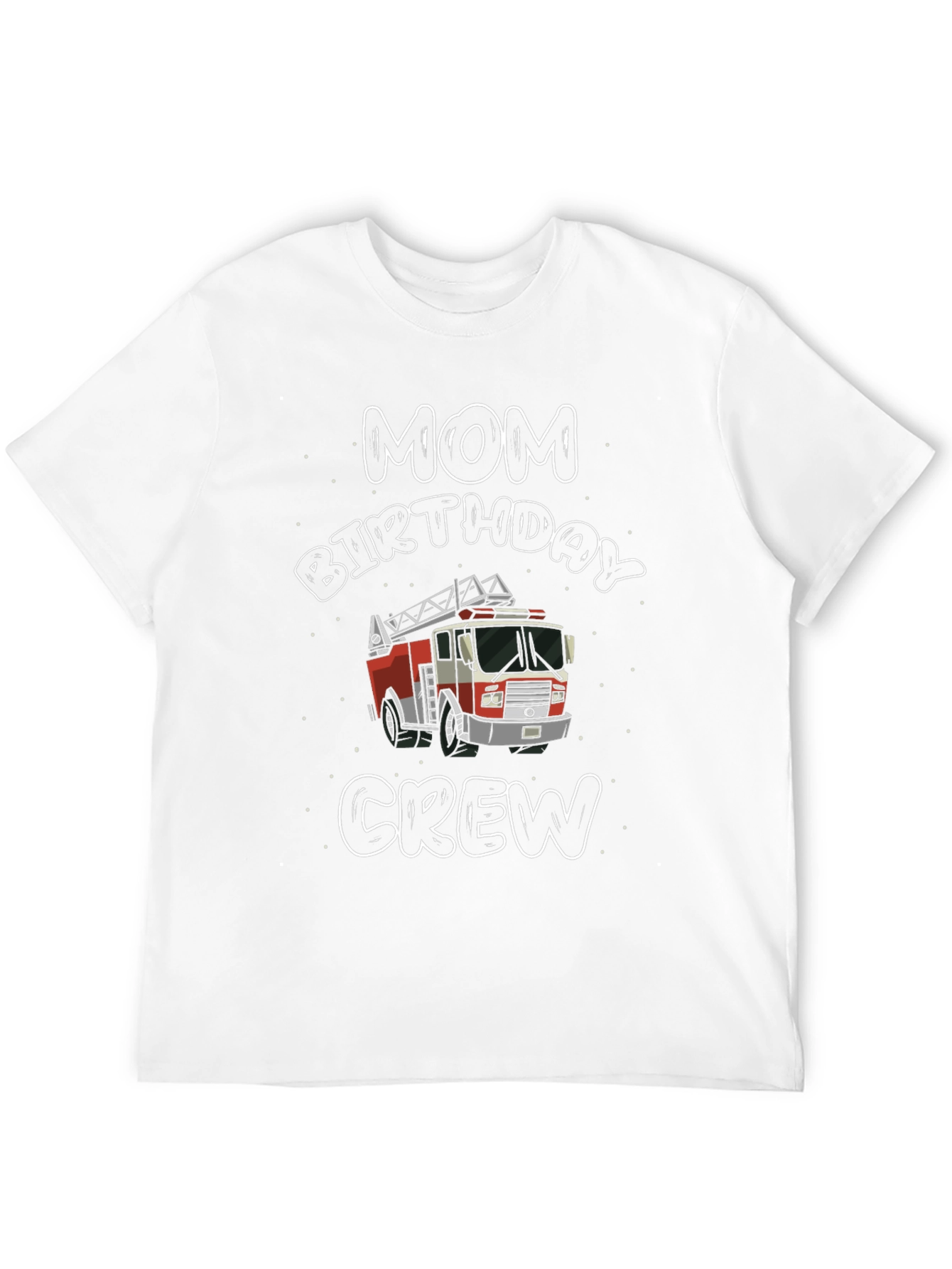 Mom Birthday Crew Firetruck Graphic T-Shirt