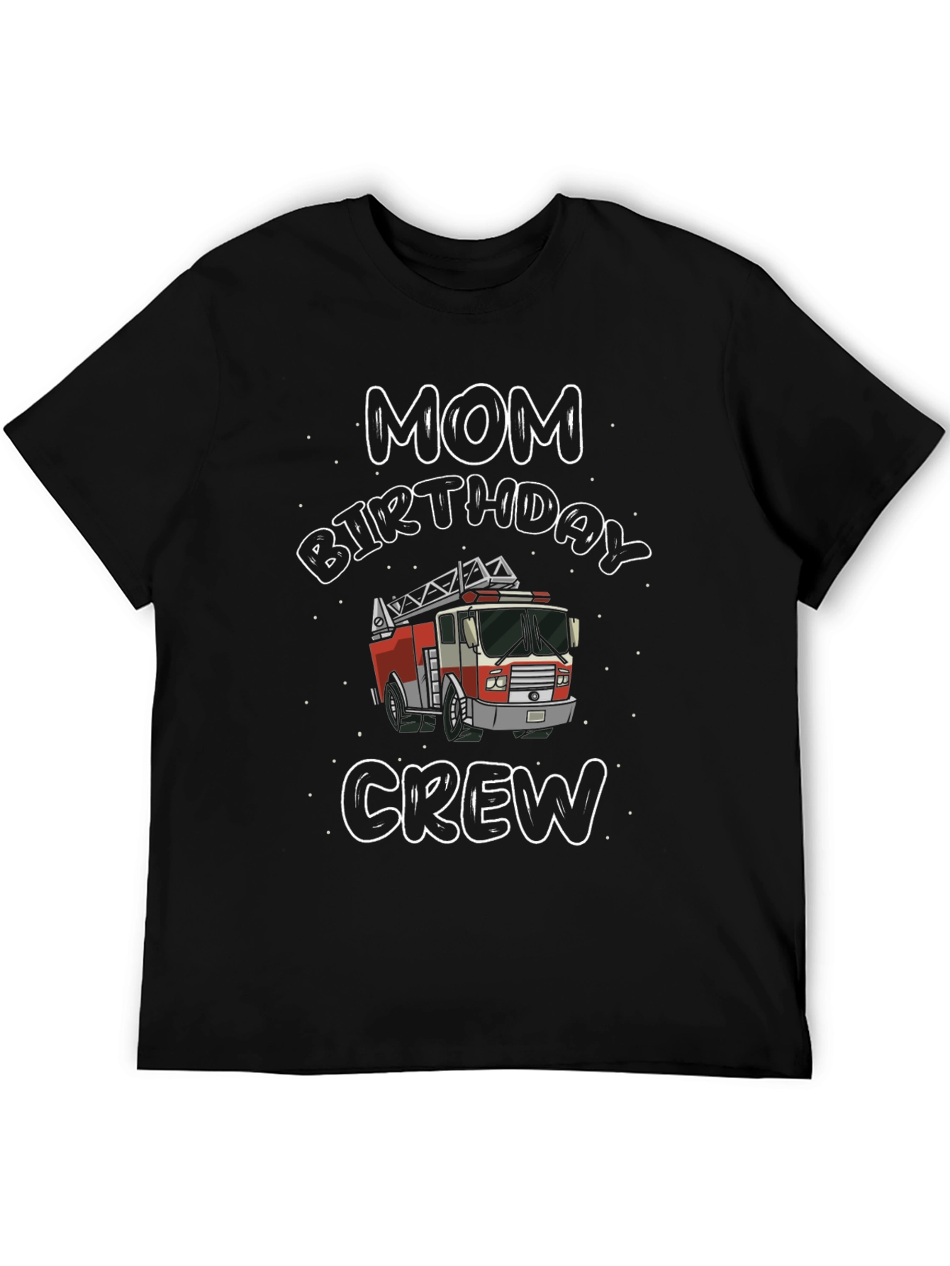 Mom Birthday Crew Firetruck Graphic T-Shirt