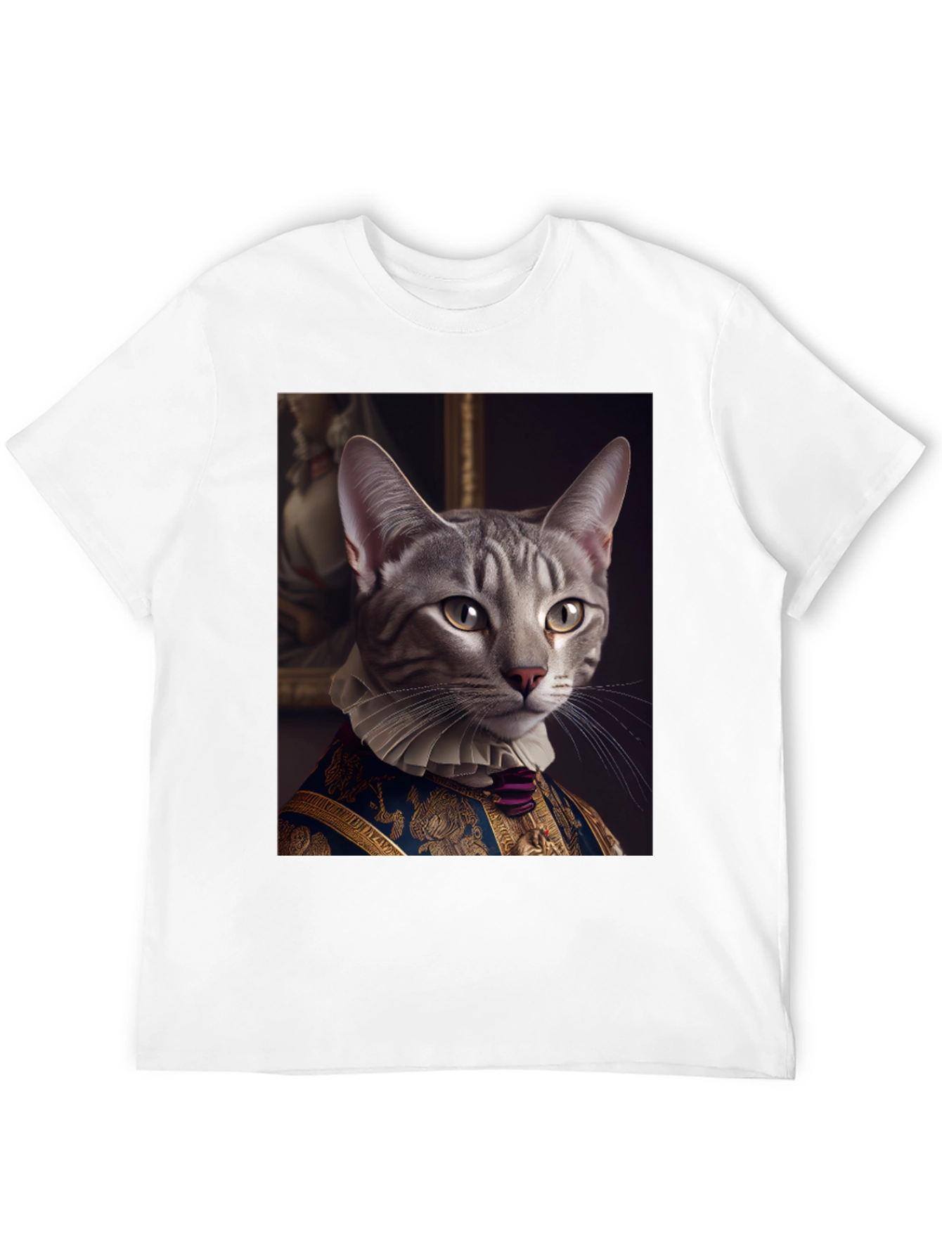 Regal Cat Portrait T-Shirt - Aristocratic Feline Tee