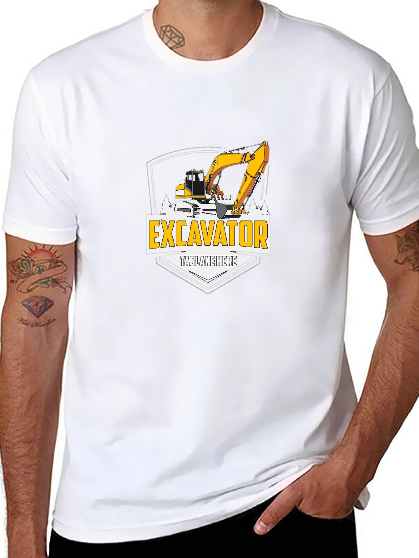 Excavator Graphic Tee - Construction Vehicle T-Shirt