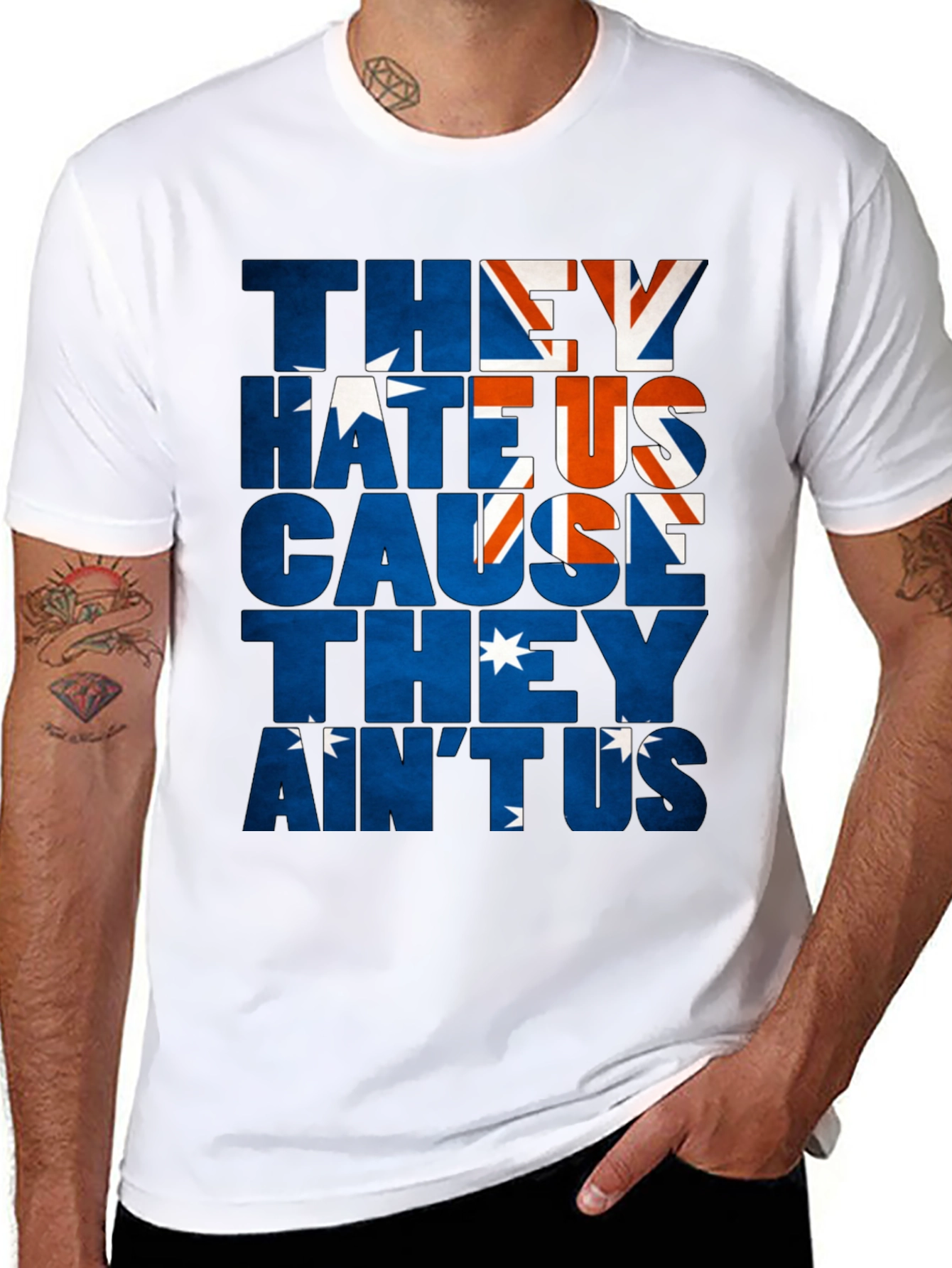 Australia Flag They Hate Us Graphic T-Shirt