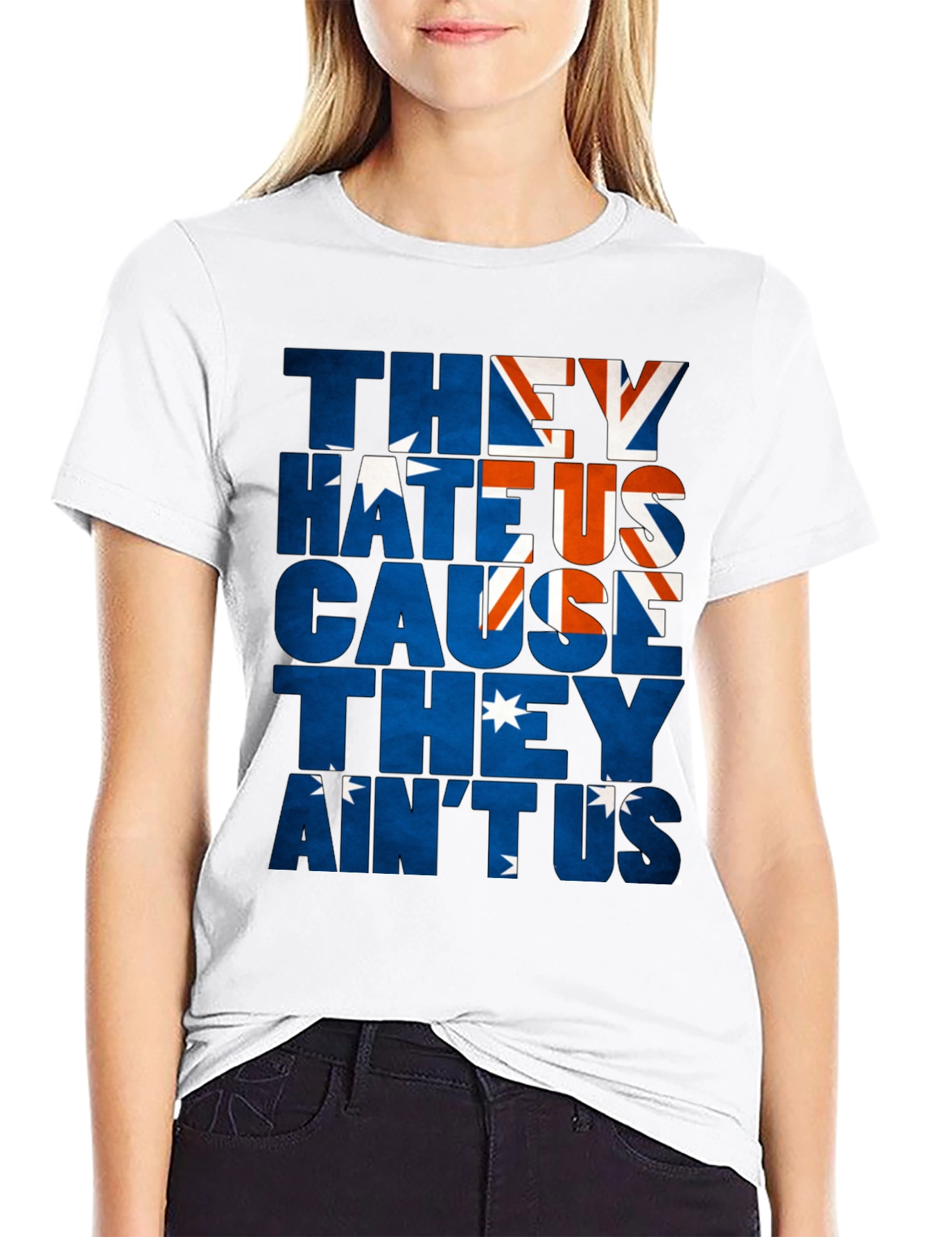 Australia Flag They Hate Us Graphic T-Shirt