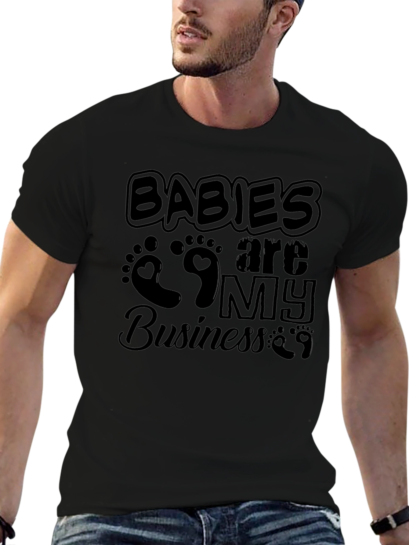 Babies Are My Business Black T-Shirt