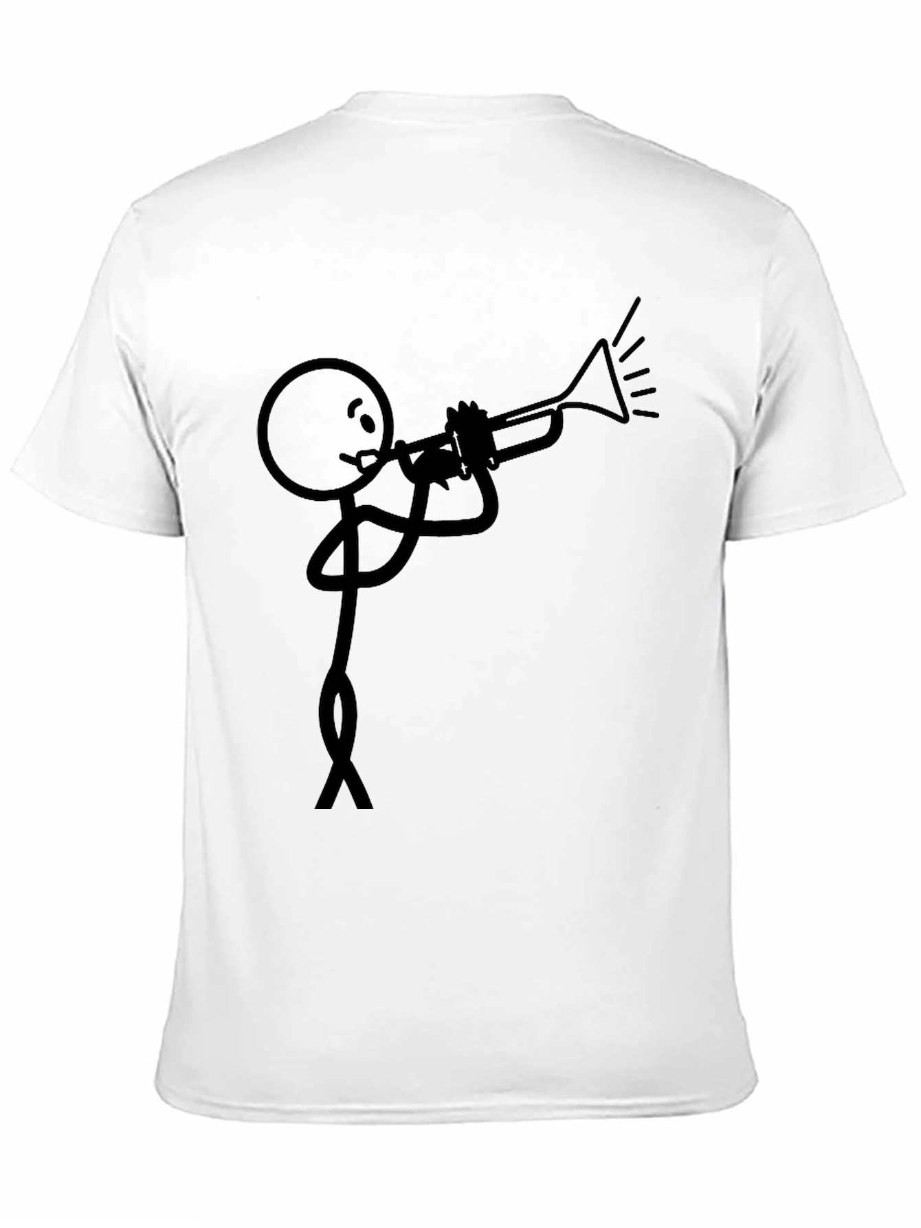 Stick Figure Trumpet Player Black T-Shirt