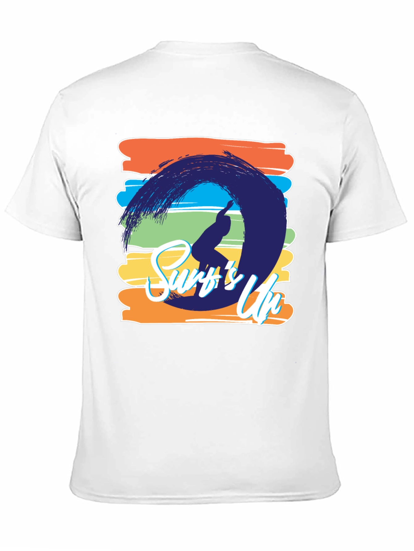 Surfs Up Graphic Tee - Black Cotton T-Shirt