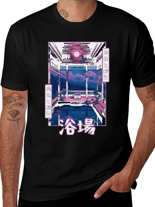 Anime Bathhouse Graphic T-Shirt