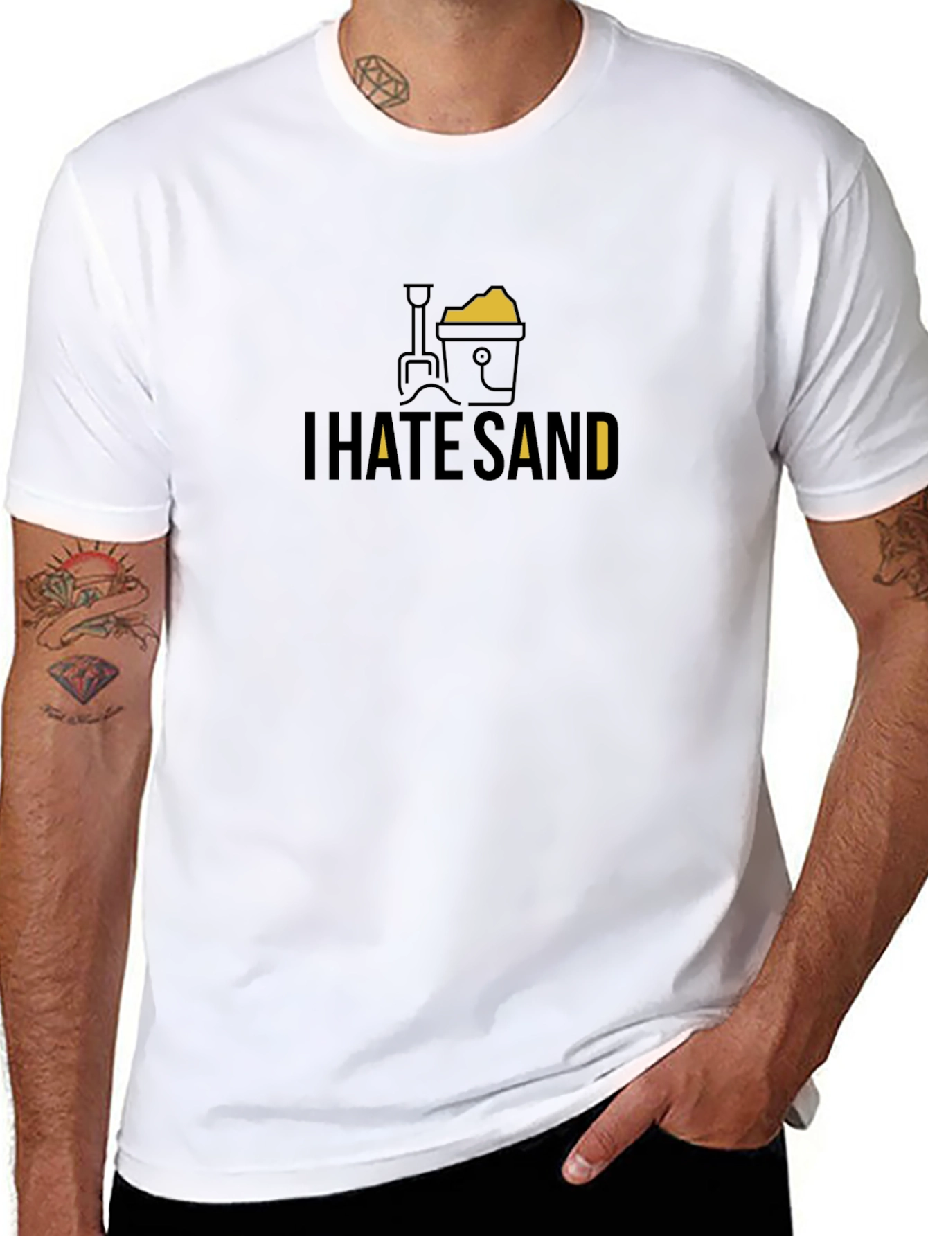 I Hate Sand Black Graphic Tee