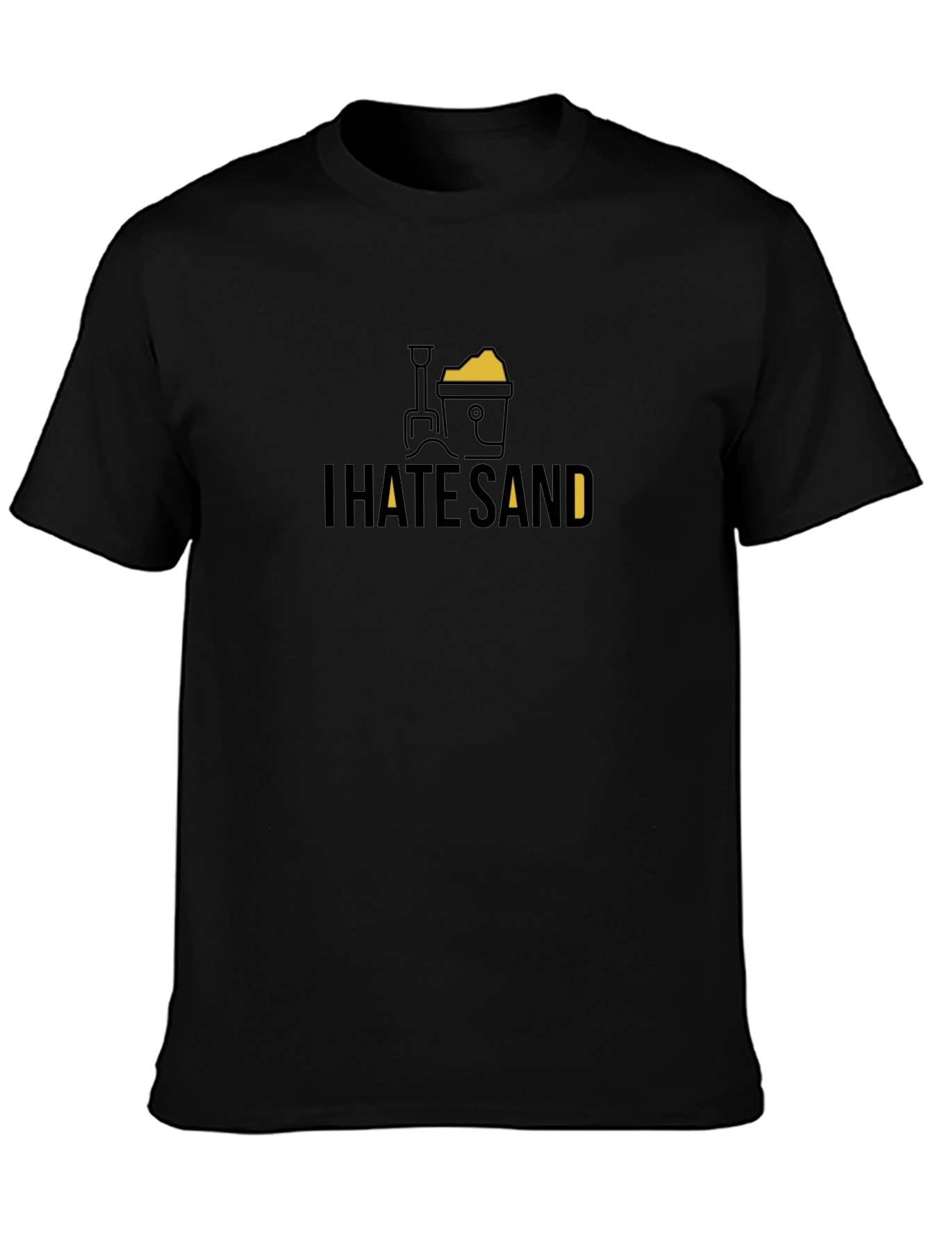 I Hate Sand Black Graphic Tee
