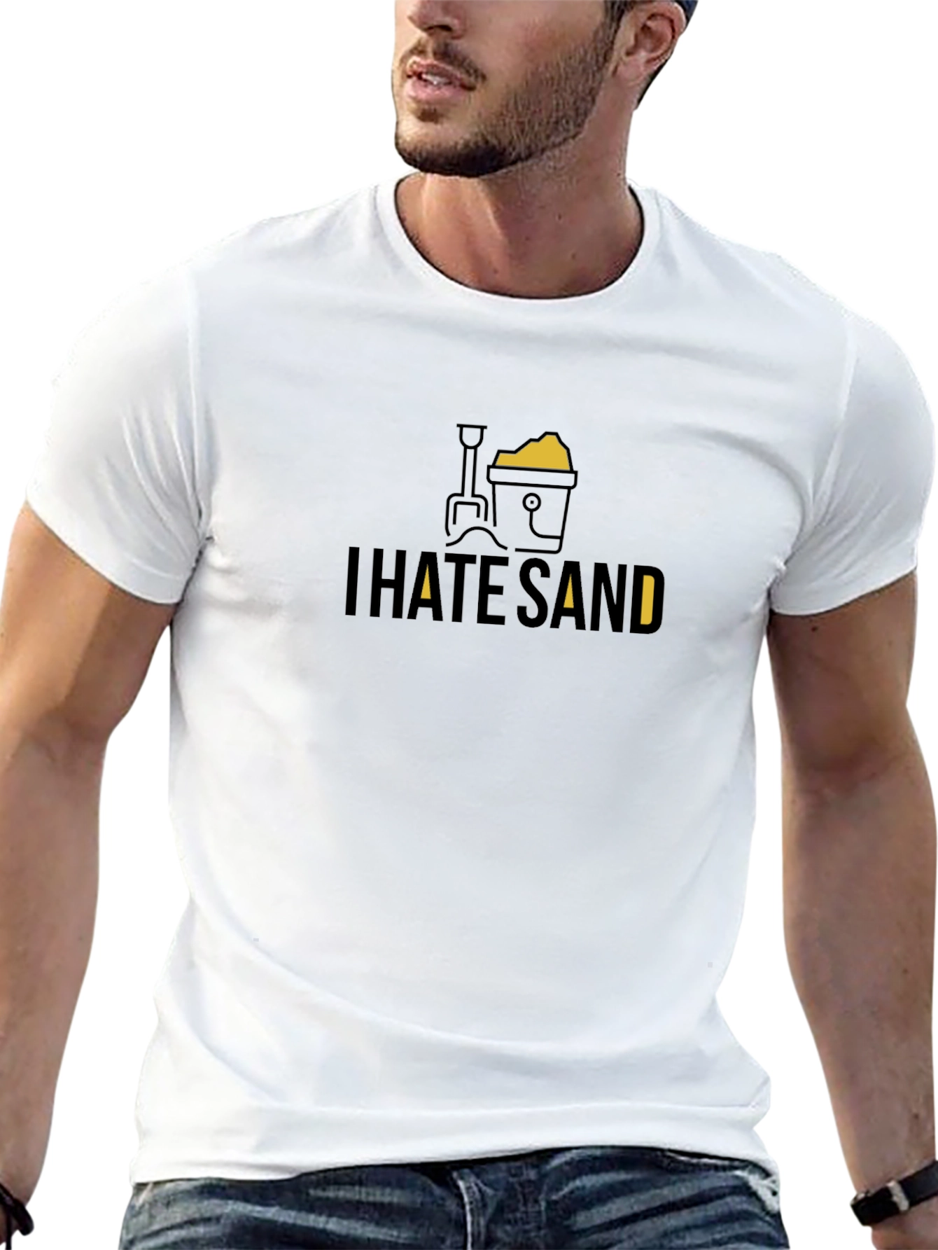 I Hate Sand Black Graphic Tee