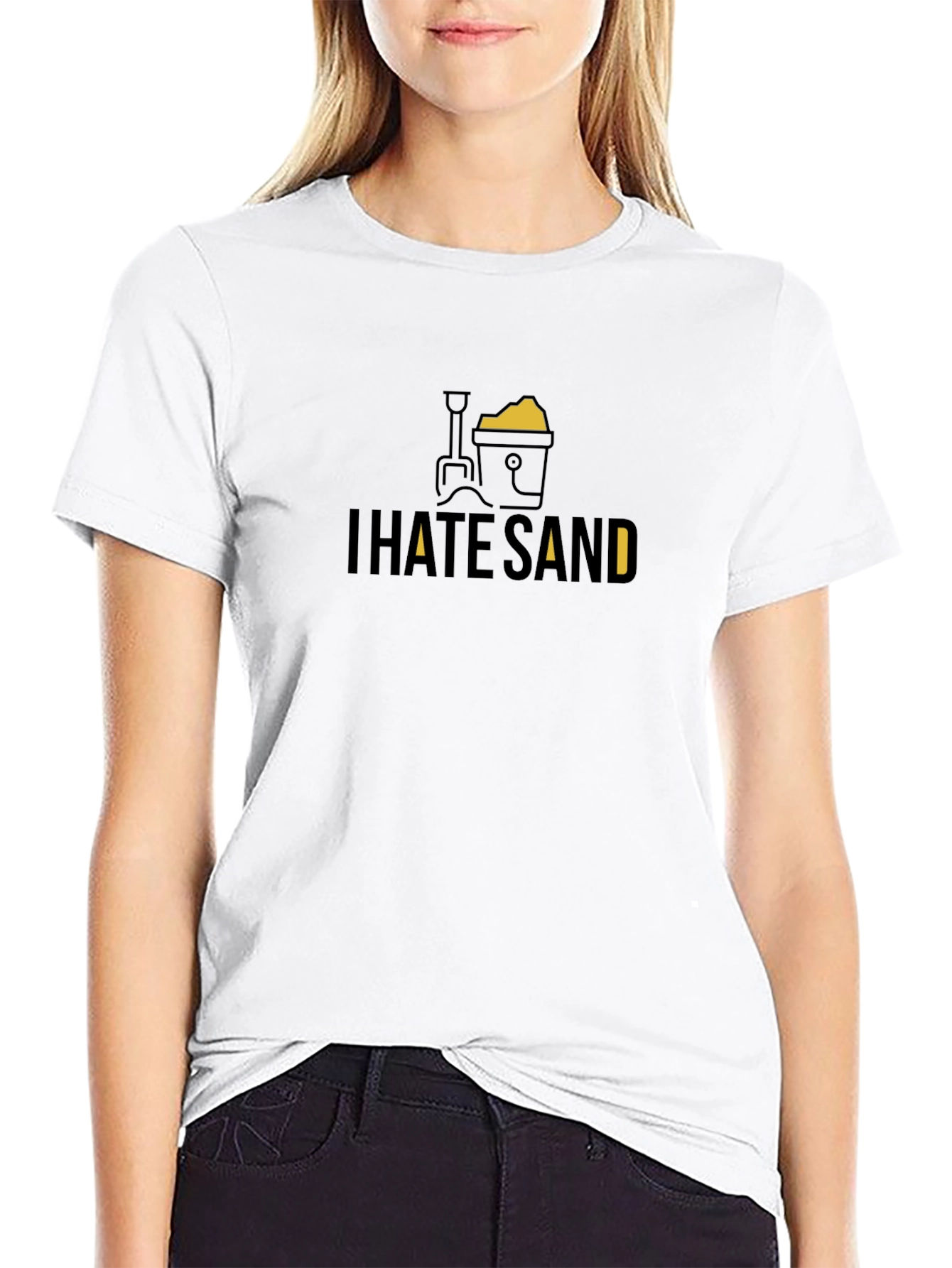 I Hate Sand Black Graphic Tee