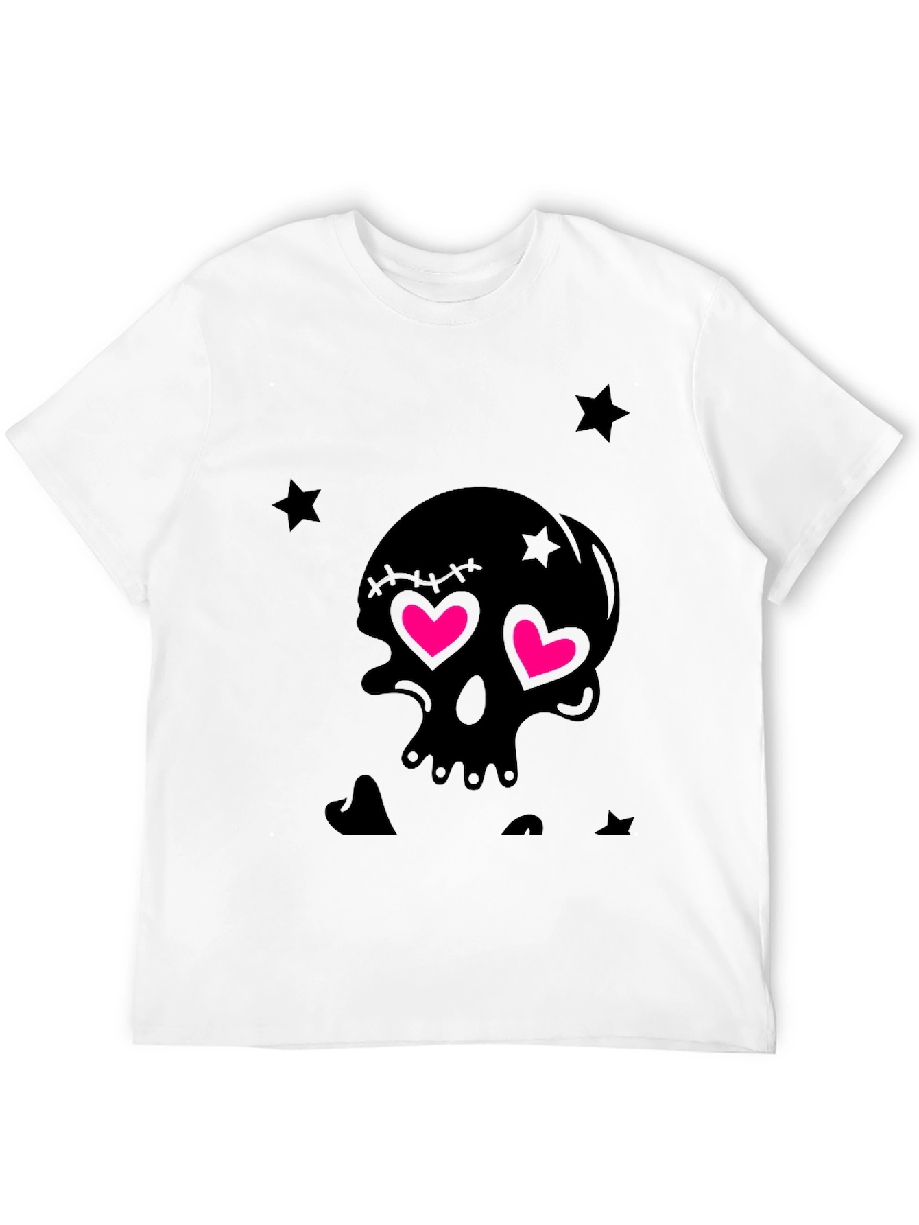 Skull with Heart Eyes Graphic T-Shirt