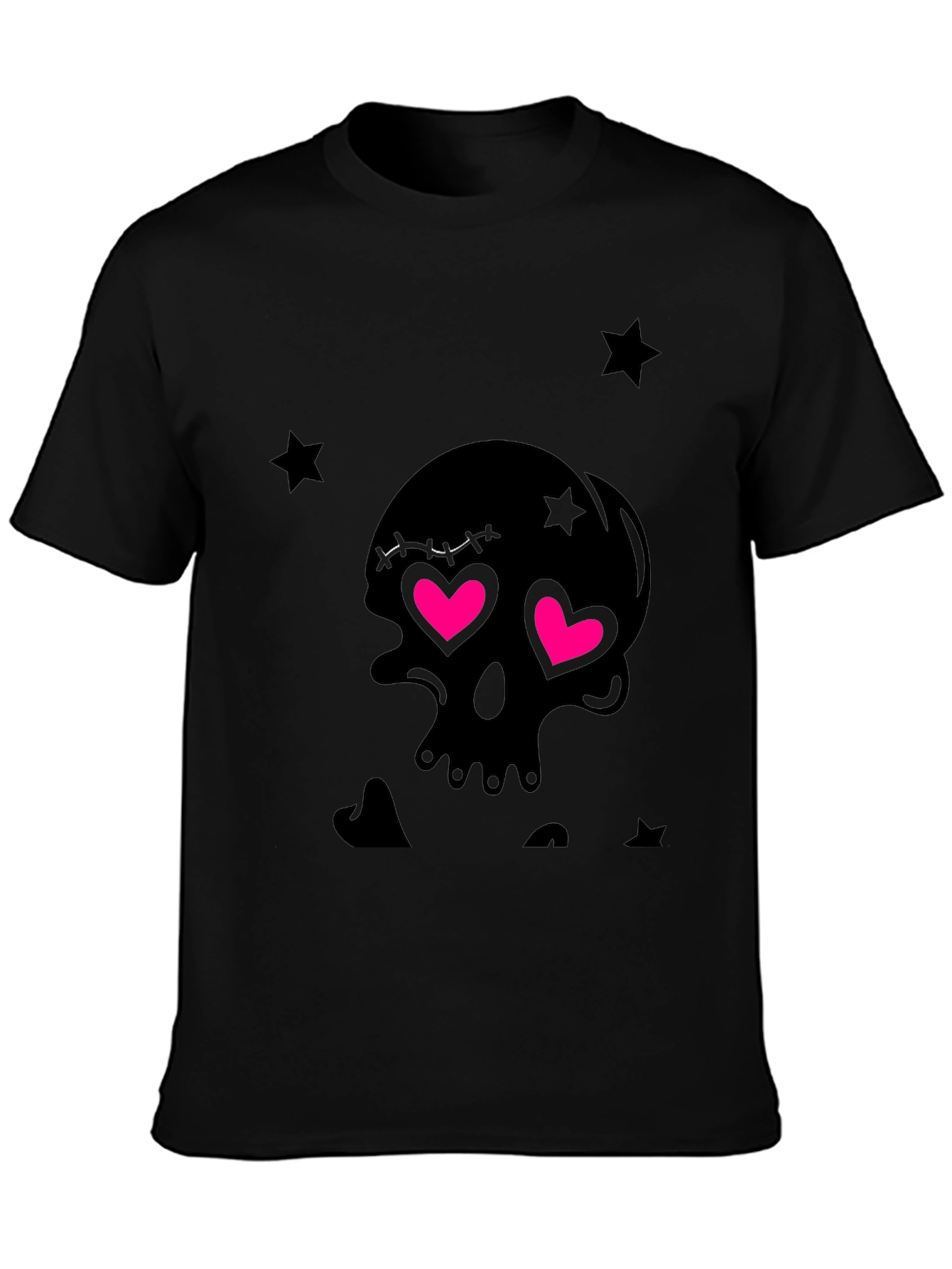 Skull with Heart Eyes Graphic T-Shirt