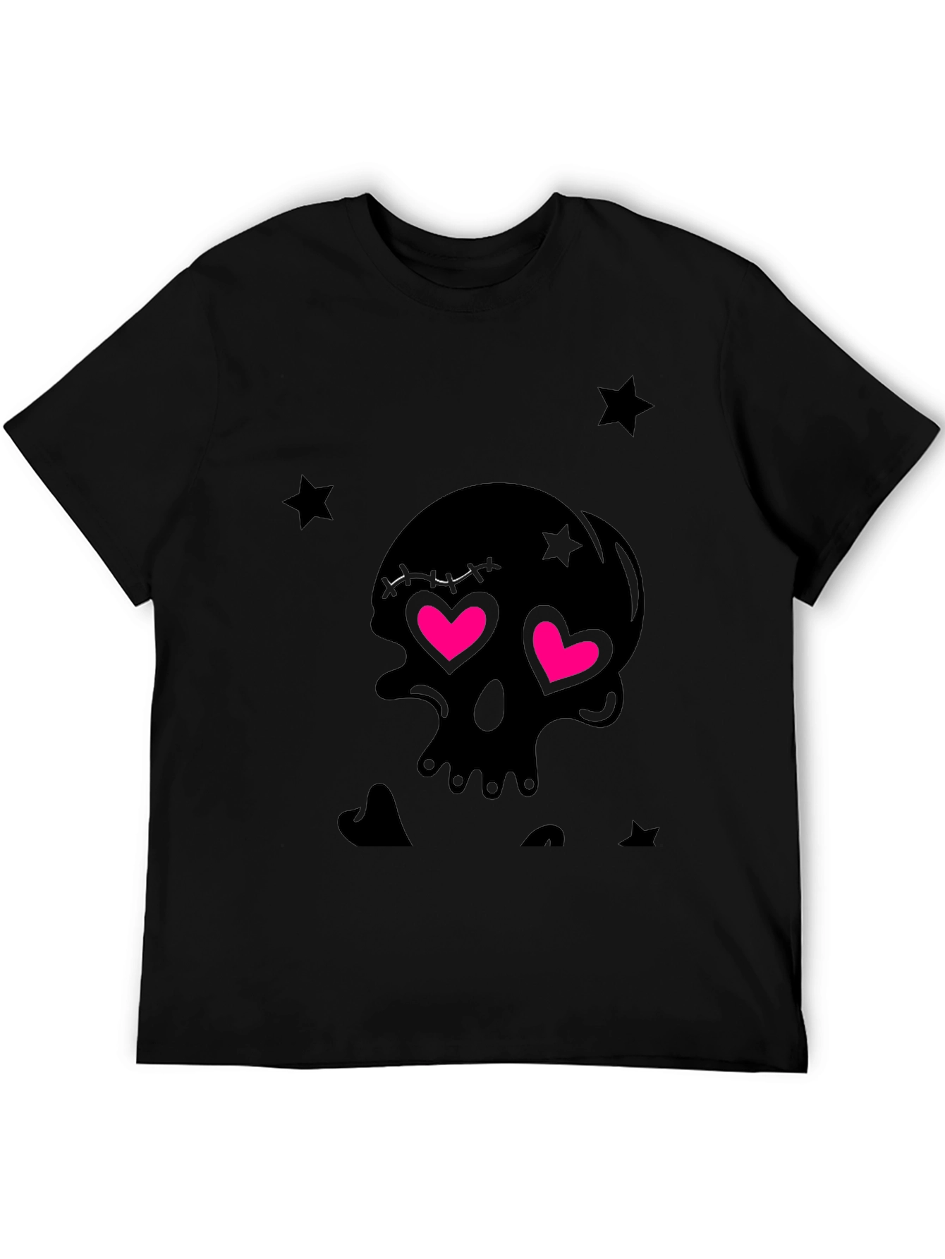 Skull with Heart Eyes Graphic T-Shirt