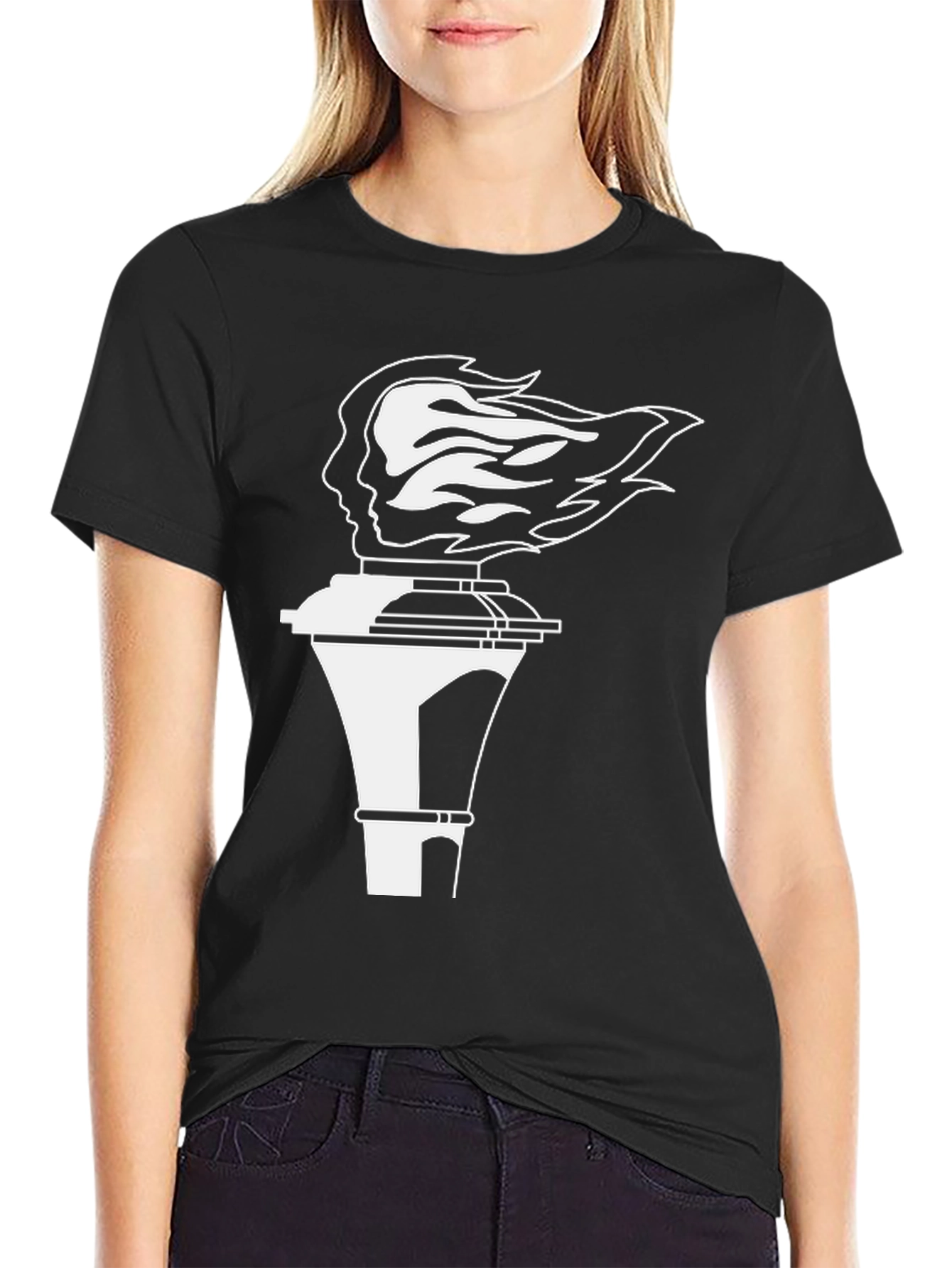 Modern Graphic Tee - Torch Silhouette
