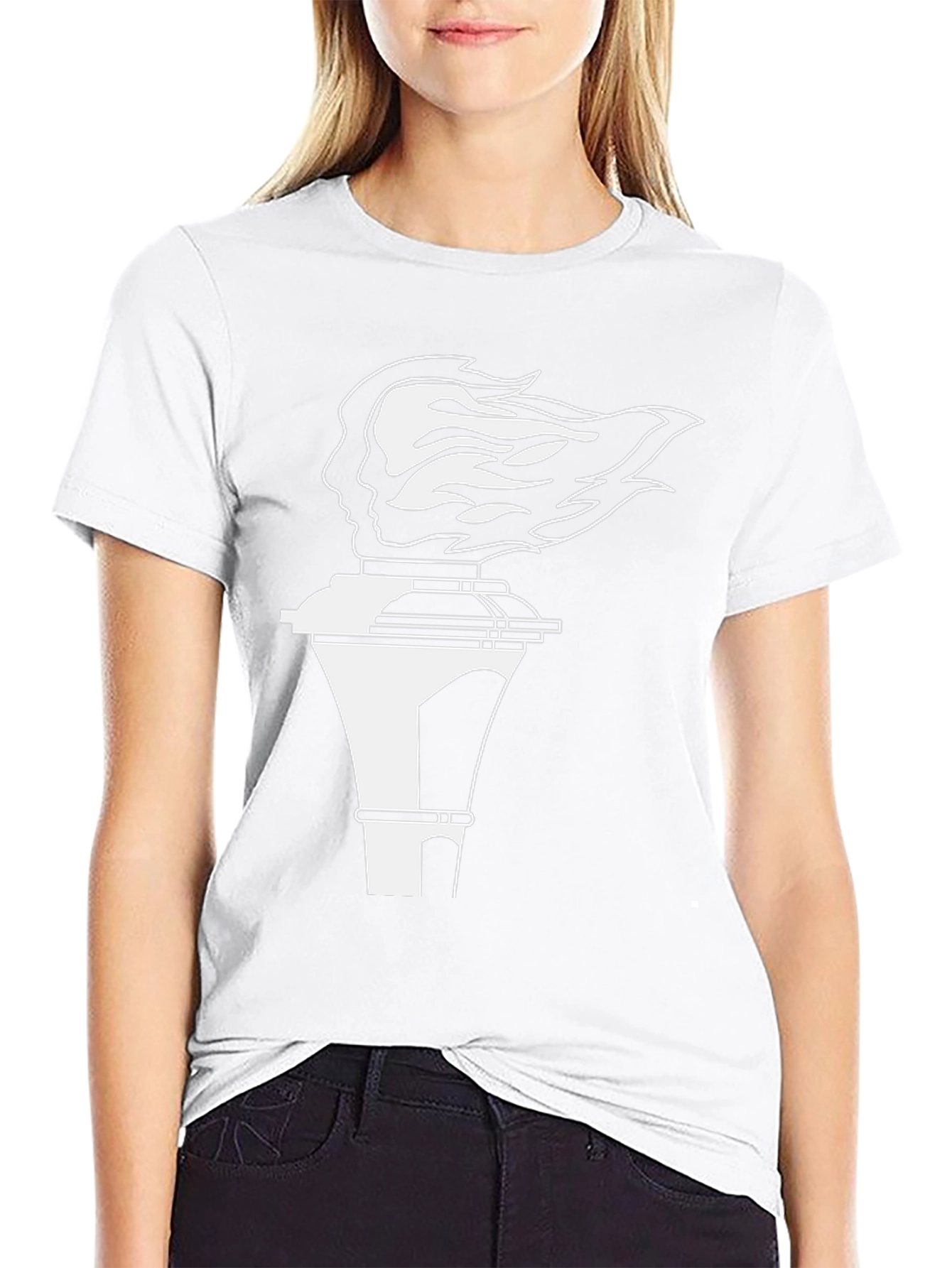 Modern Graphic Tee - Torch Silhouette