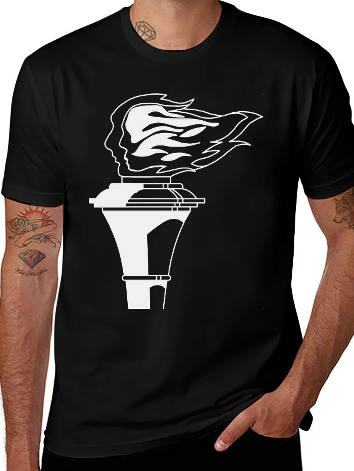 Modern Graphic Tee - Torch Silhouette