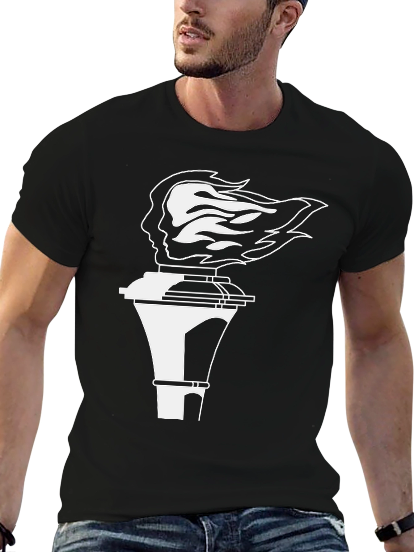 Modern Graphic Tee - Torch Silhouette