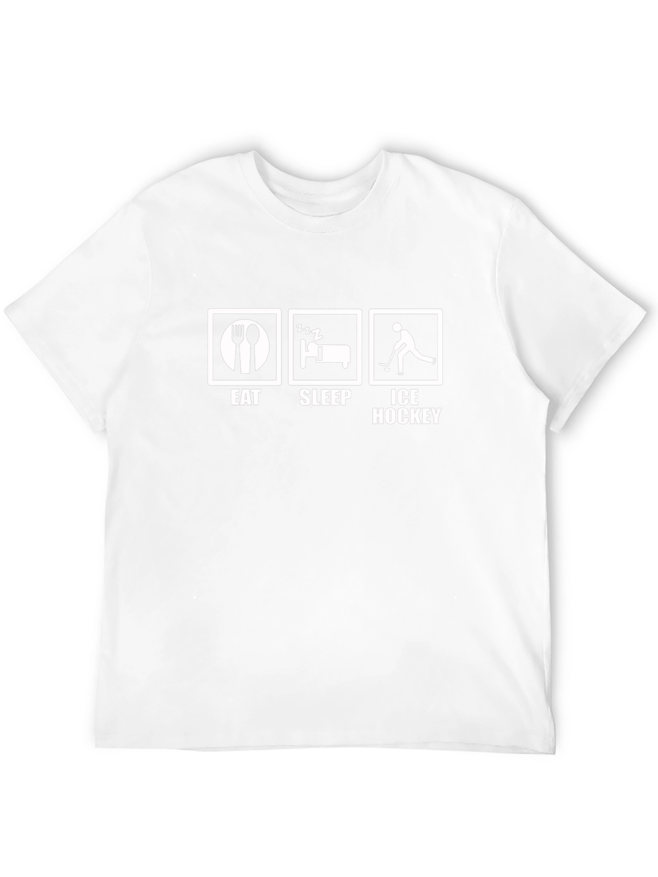 Eat Sleep Ice Hockey T-Shirt - Black Cotton Tee