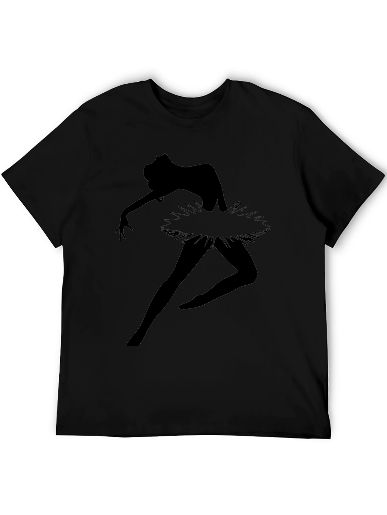 Ballerina Silhouette Graphic Tee - Mens Black T-Shirt