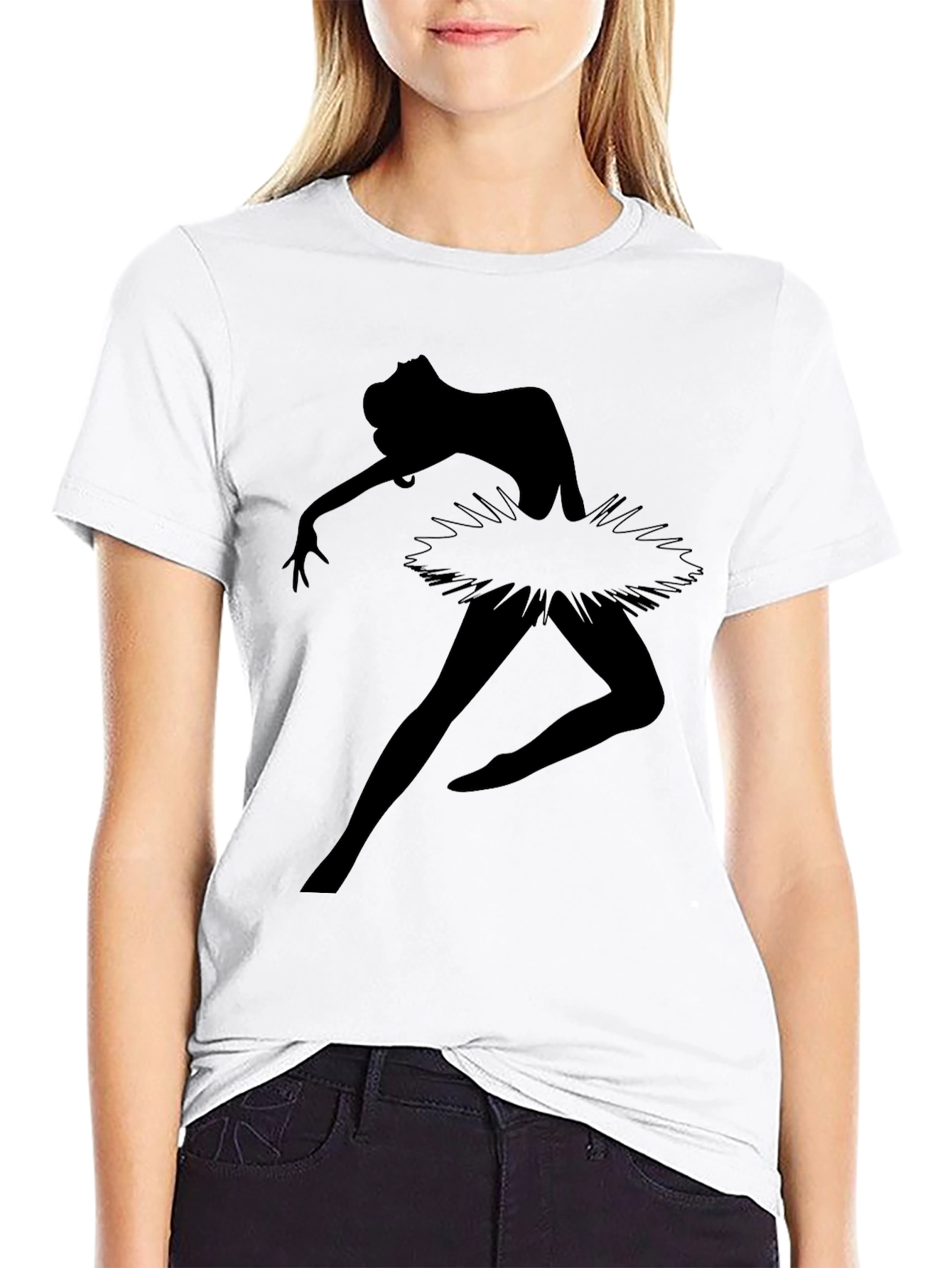 Ballerina Silhouette Graphic Tee - Mens Black T-Shirt