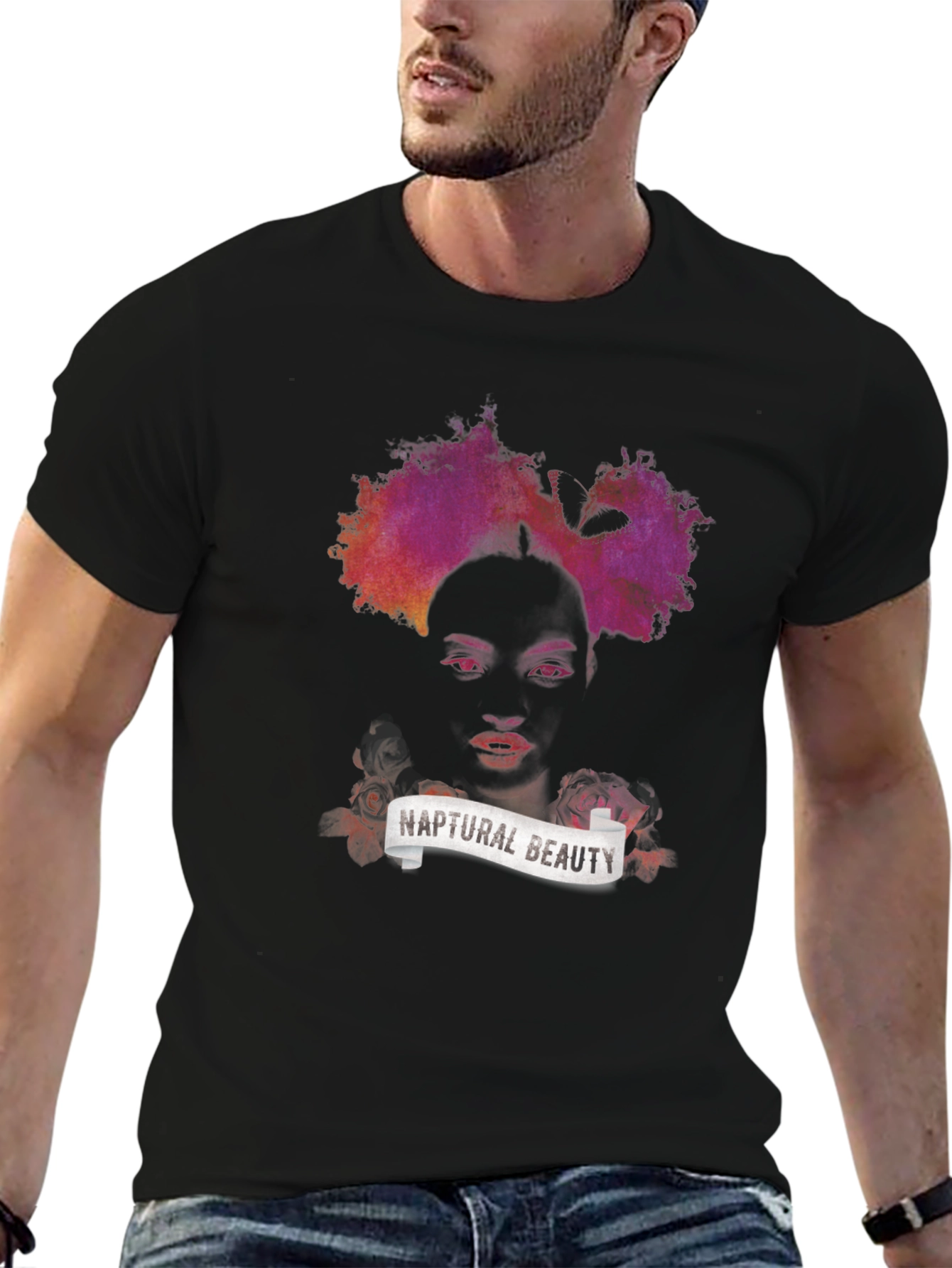 Naptural Beauty Graphic Tee - Black Unisex T-Shirt