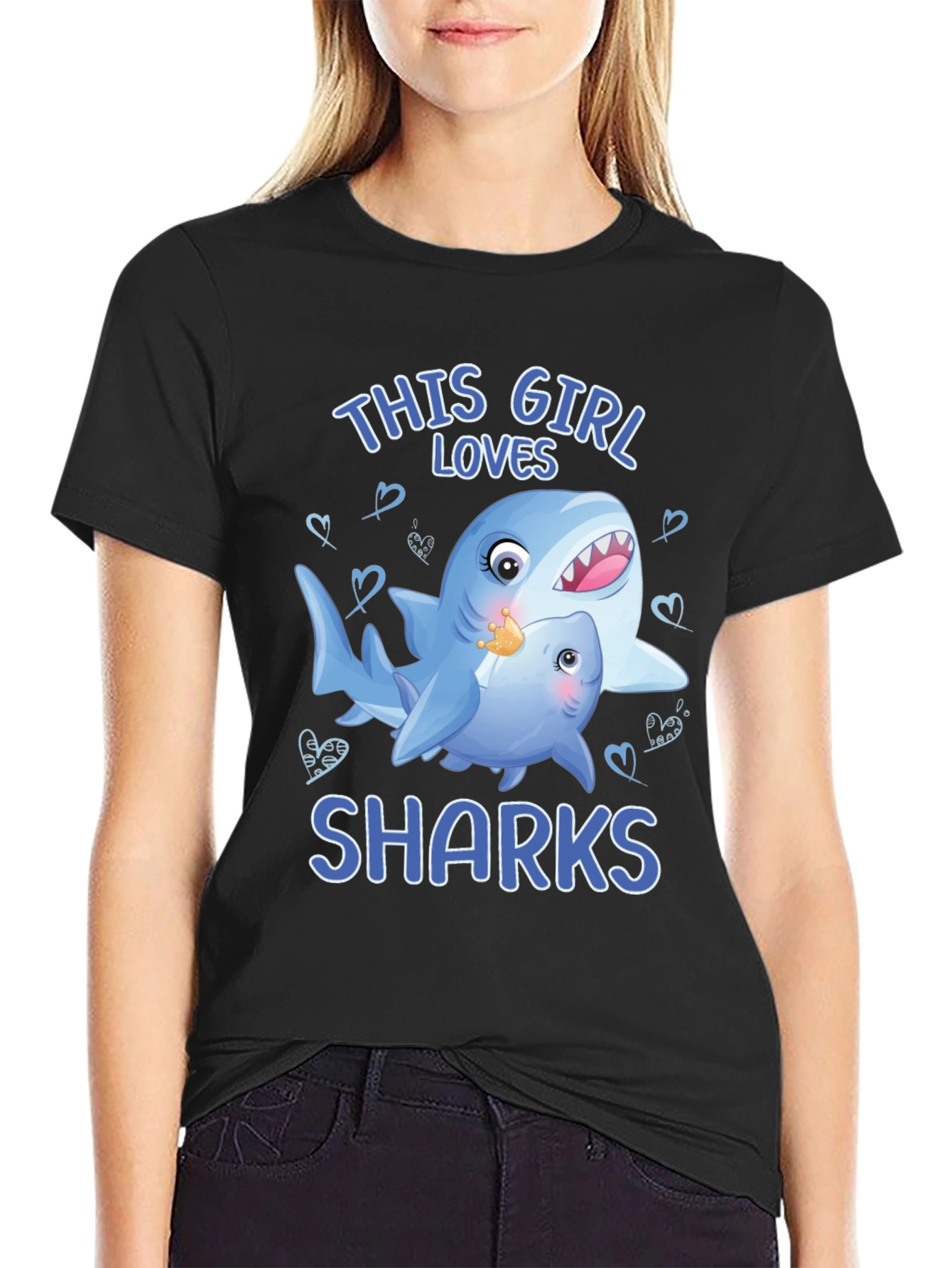 This Girl Loves Sharks Graphic T-Shirt