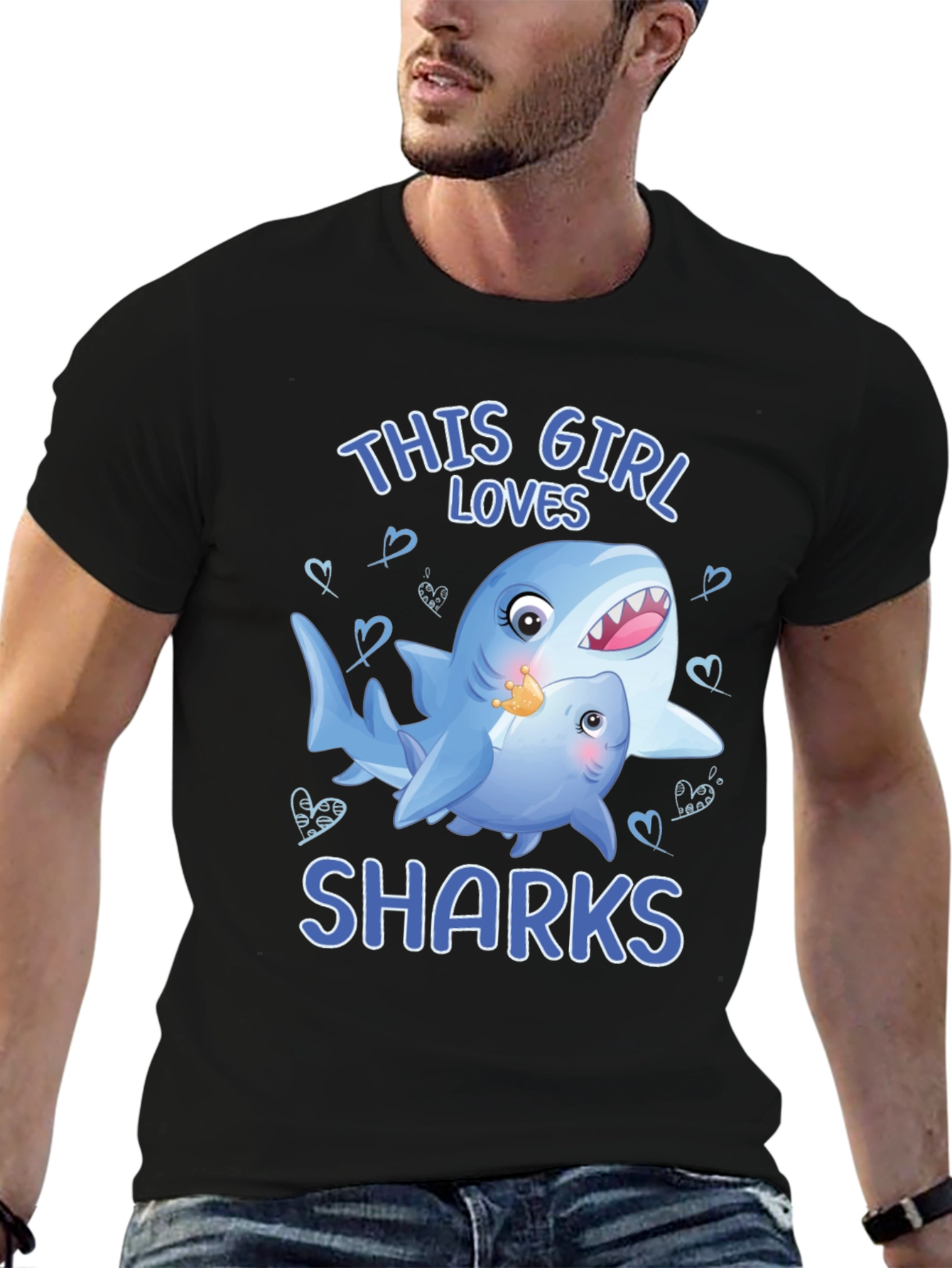 This Girl Loves Sharks Graphic T-Shirt