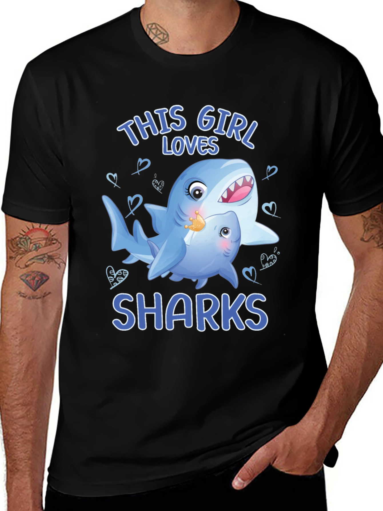 This Girl Loves Sharks Graphic T-Shirt
