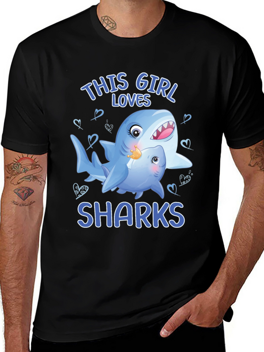 This Girl Loves Sharks Graphic T-Shirt