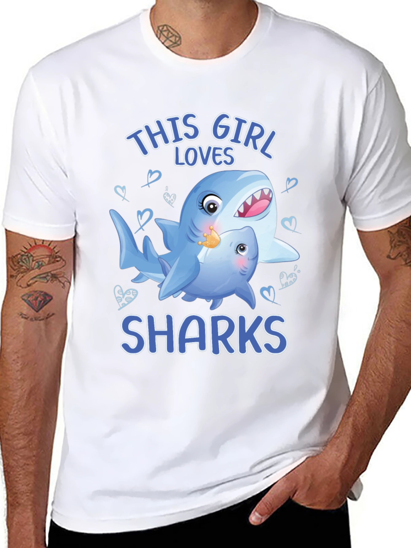 This Girl Loves Sharks Graphic T-Shirt