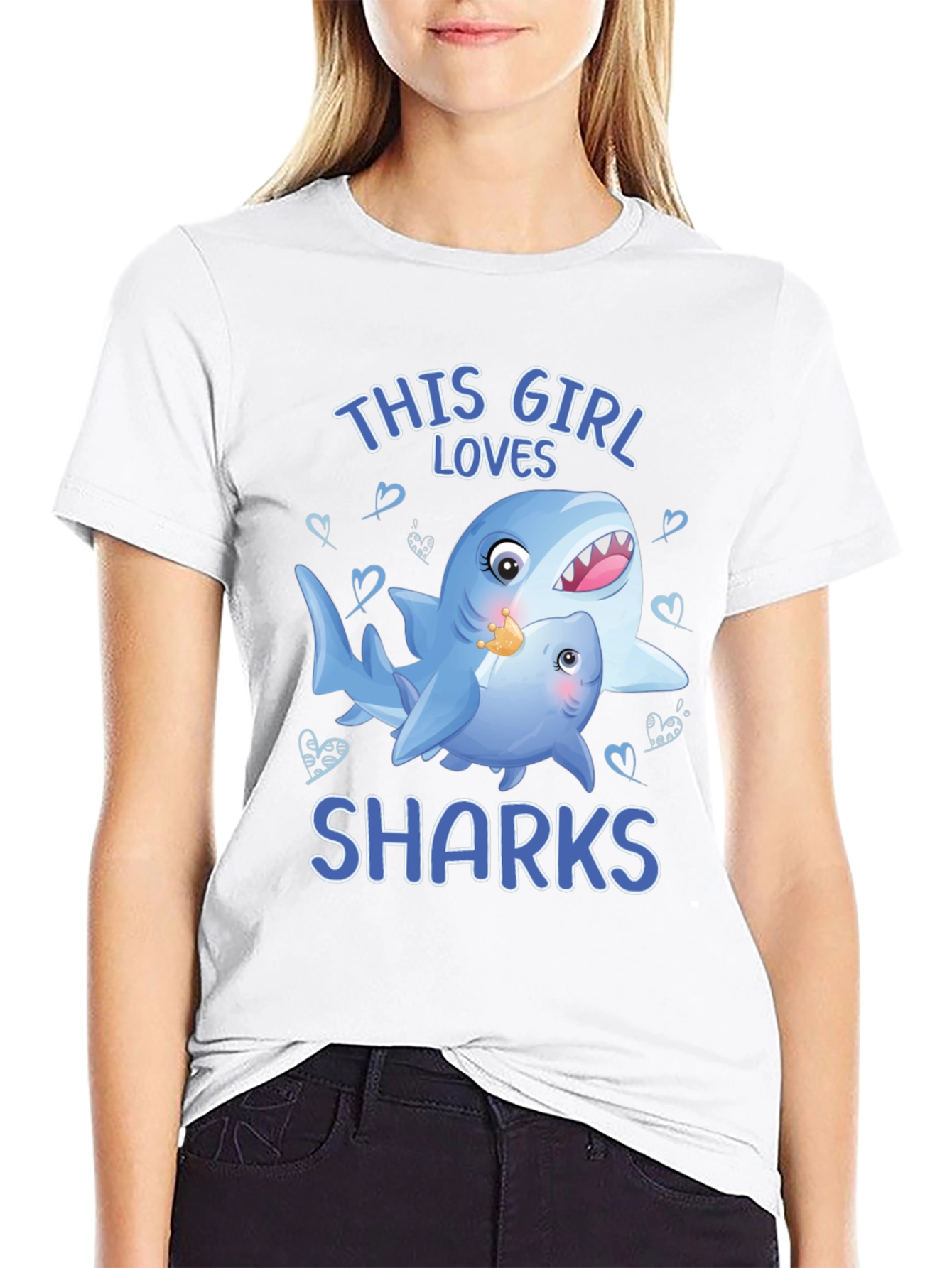This Girl Loves Sharks Graphic T-Shirt