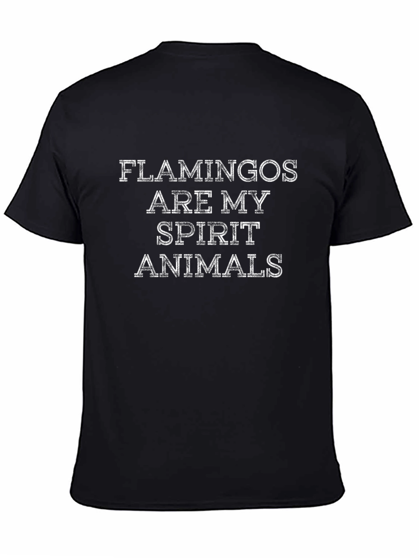Flamingos are My Spirit Animal Black T-Shirt