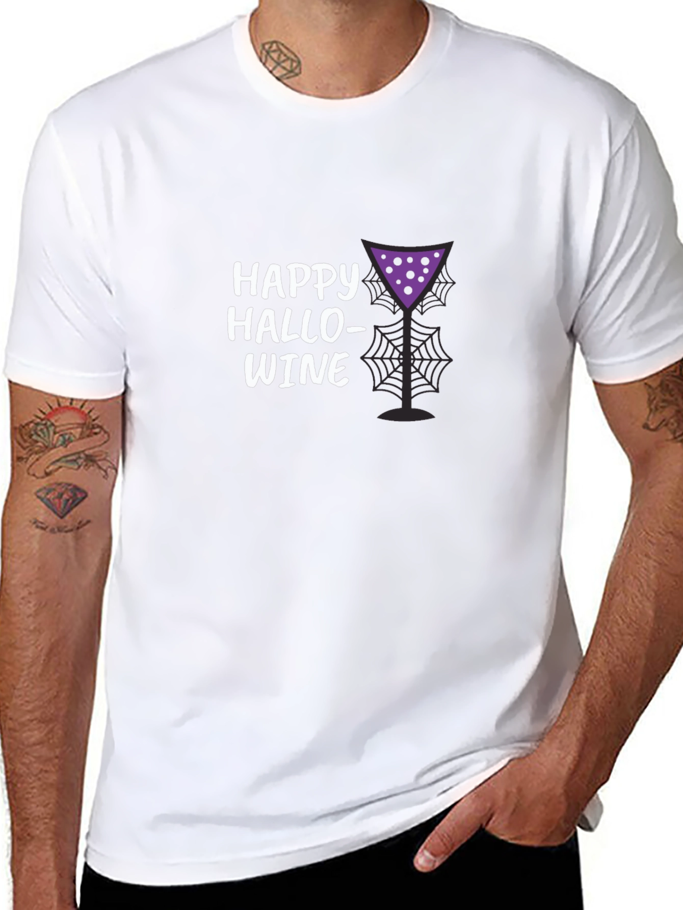 Happy Hallowine T-Shirt - Halloween Wine Lover Tee