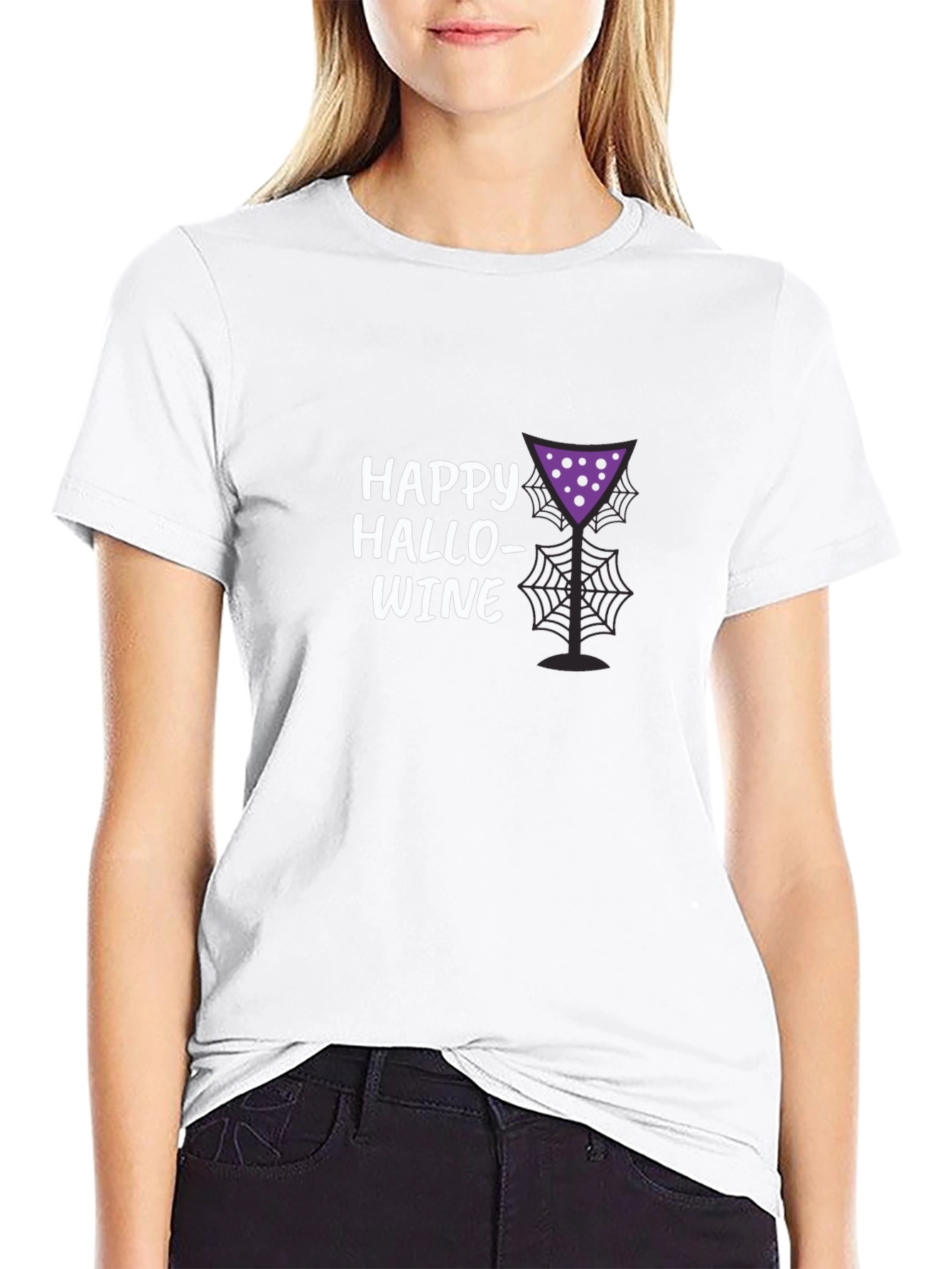 Happy Hallowine T-Shirt - Halloween Wine Lover Tee