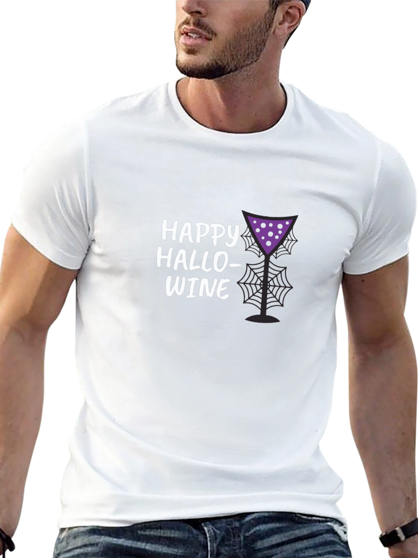 Happy Hallowine T-Shirt - Halloween Wine Lover Tee