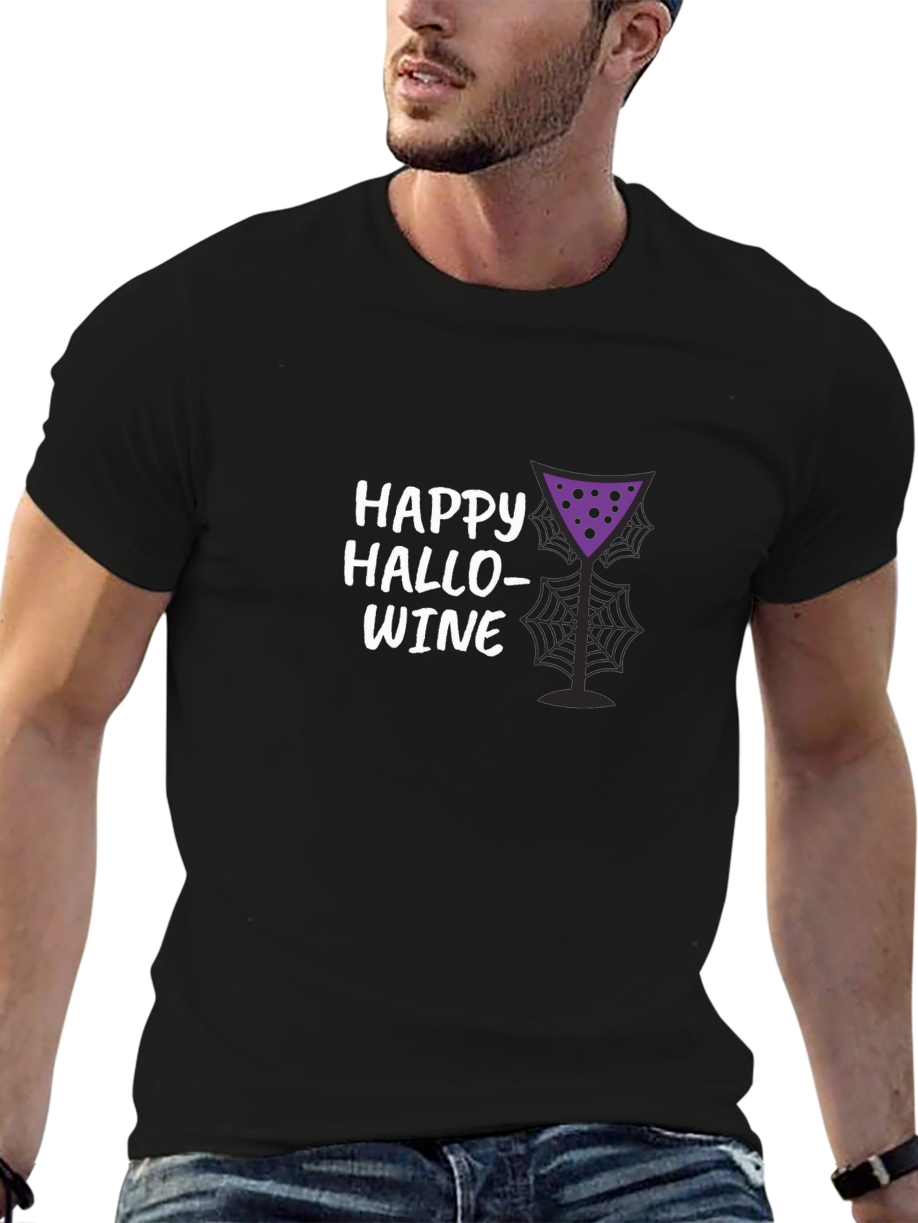 Happy Hallowine T-Shirt - Halloween Wine Lover Tee