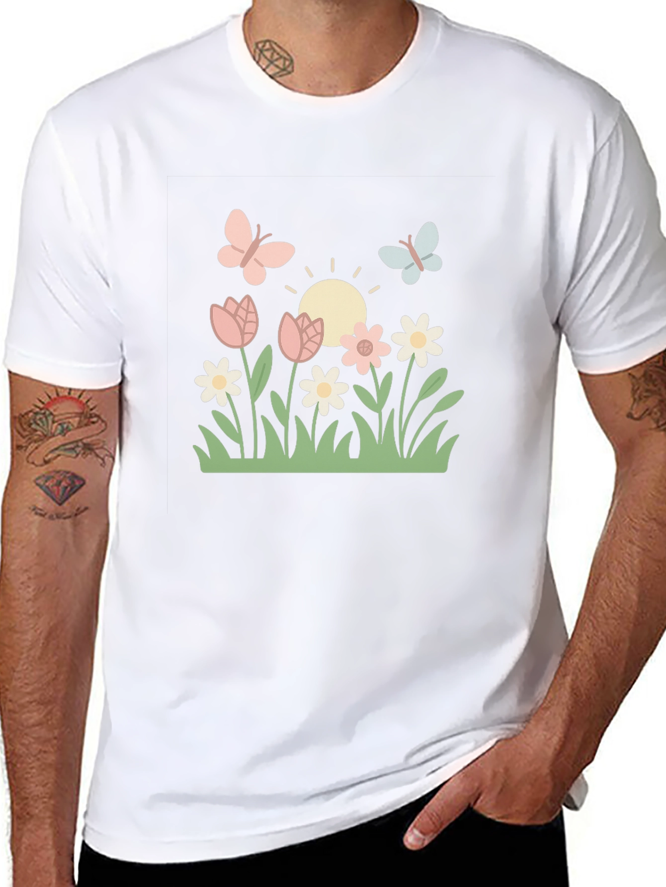 Floral Garden Graphic T-Shirt Cute Summer Tee