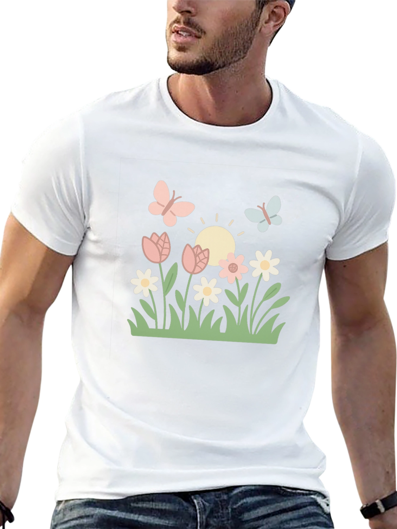 Floral Garden Graphic T-Shirt Cute Summer Tee