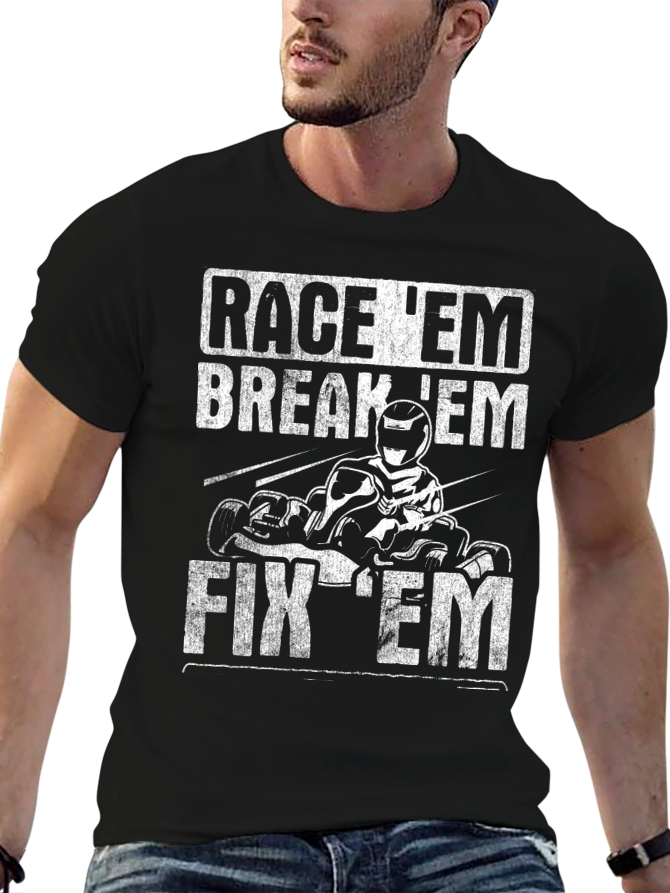 Race Em Break Em Fix Em Go Kart T-Shirt