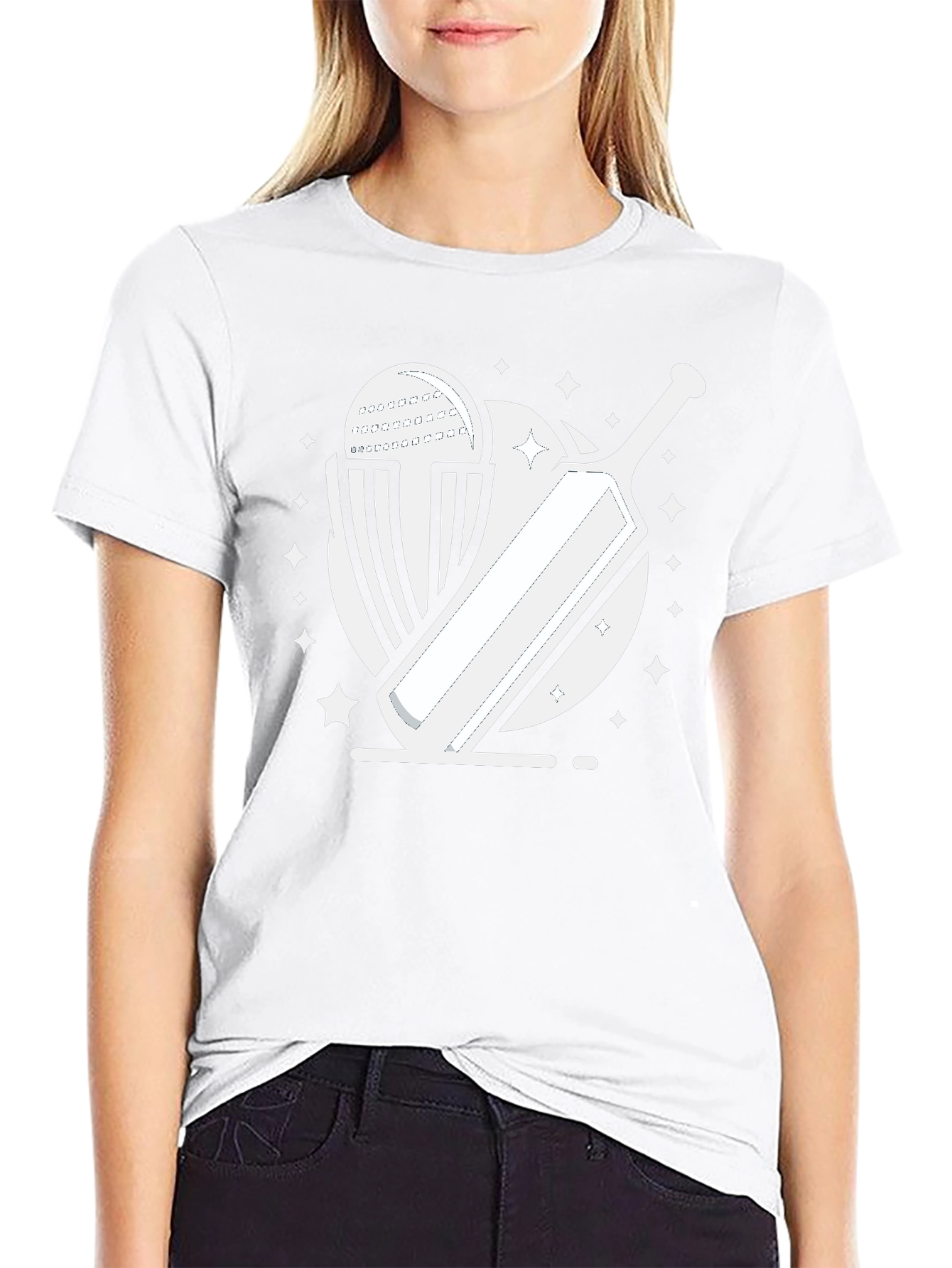 Cricket Bat & Ball Graphic Tee
