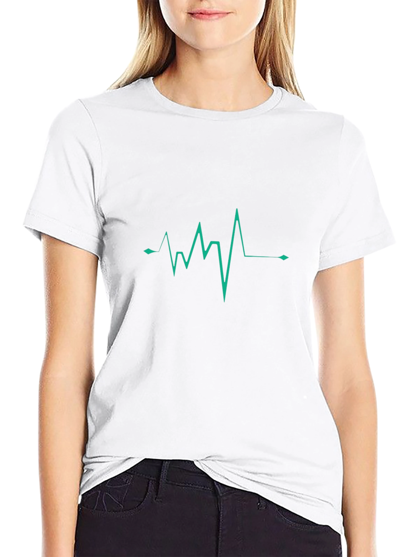 Heartbeat Graphic Tee - Stylish Mens Black T-Shirt