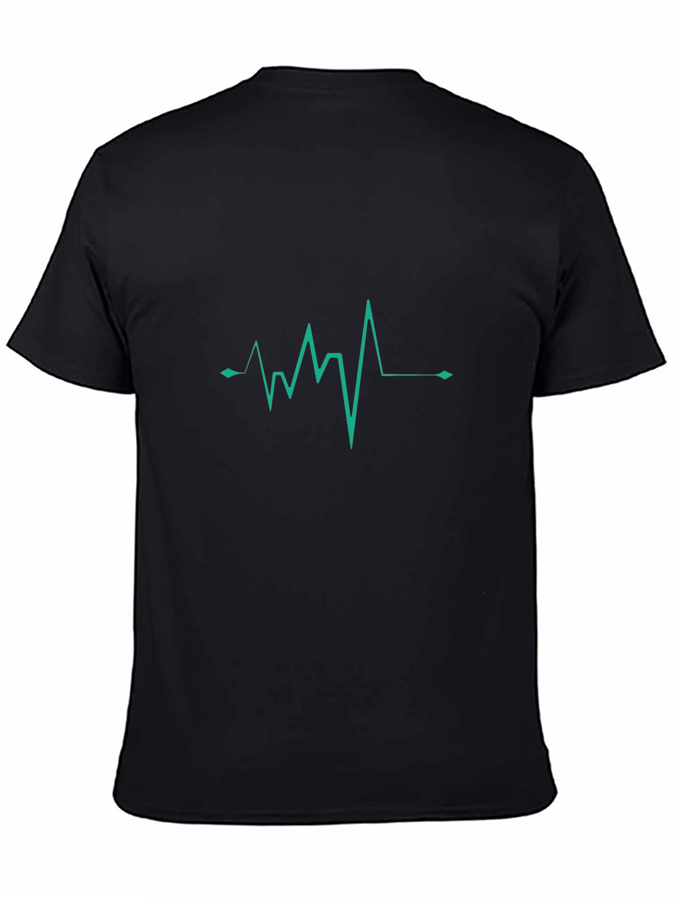 Heartbeat Graphic Tee - Stylish Mens Black T-Shirt