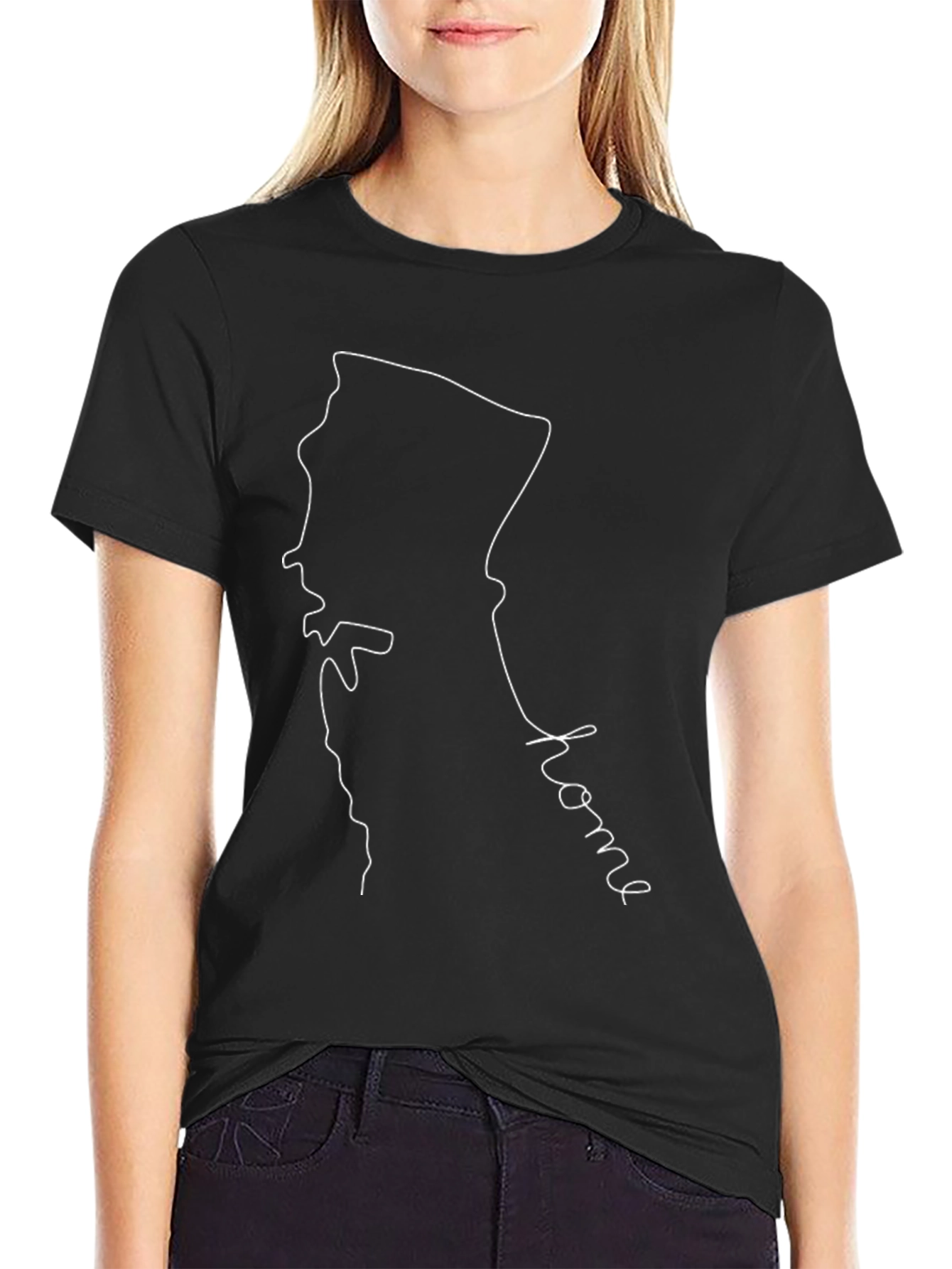 Home State Outline Black T-Shirt