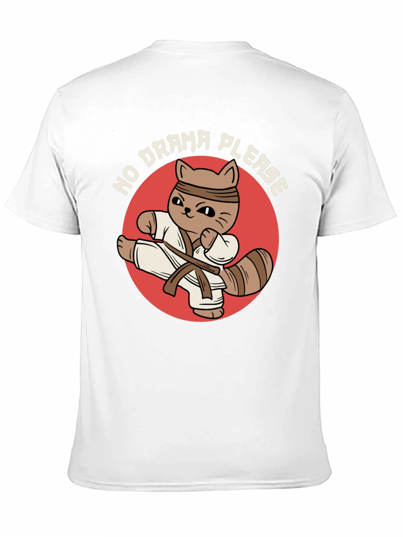 Funny Karate Cat T-Shirt - No Drama Please!