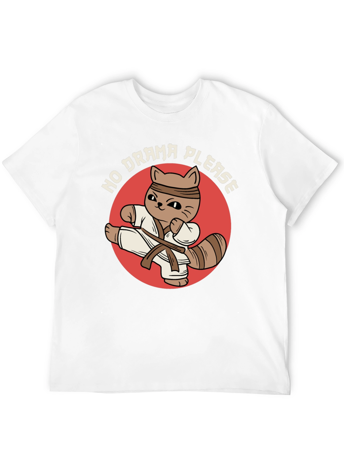 Funny Karate Cat T-Shirt - No Drama Please!