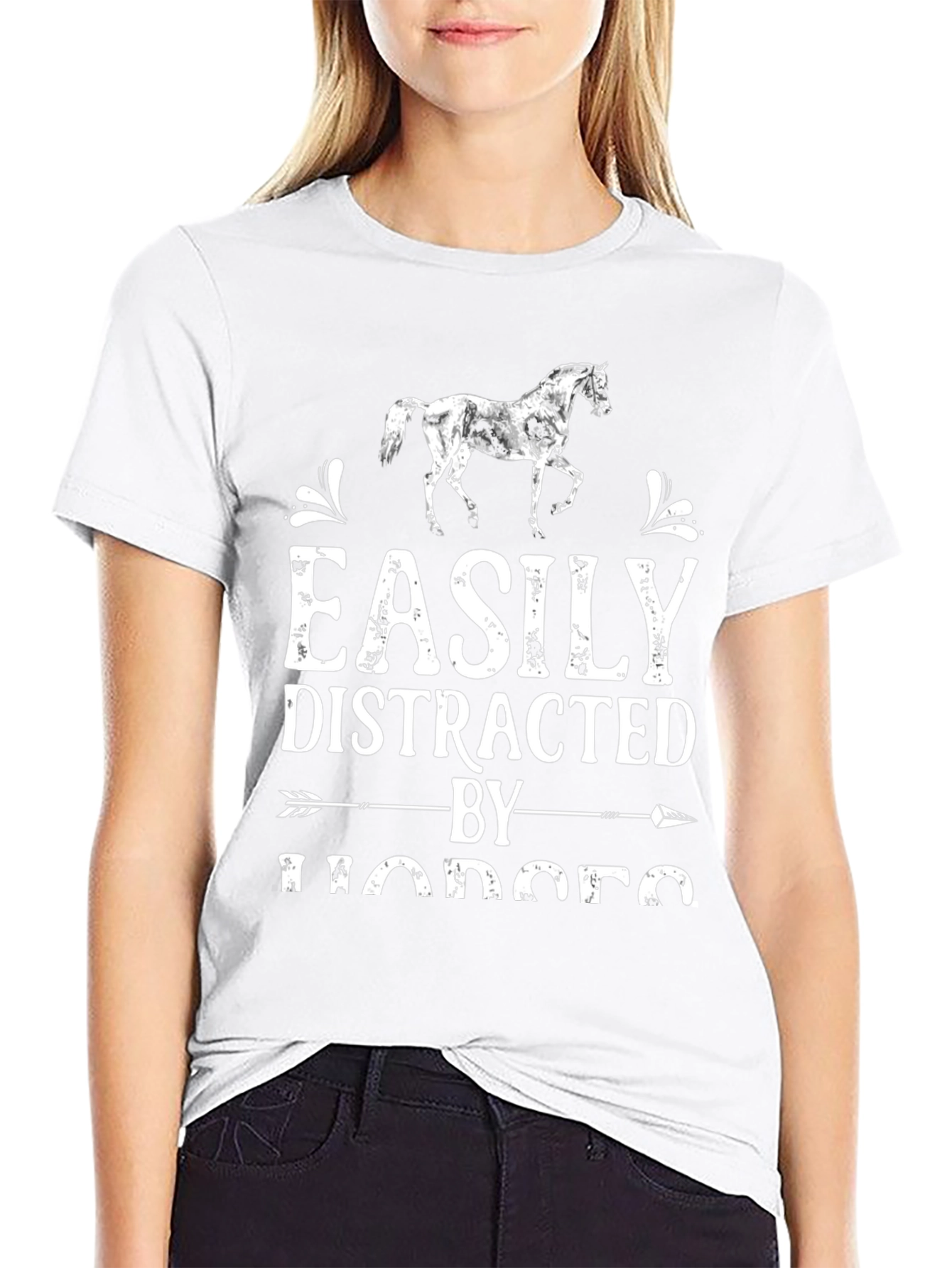 Easily Distracted by Horses Graphic T-Shirt
