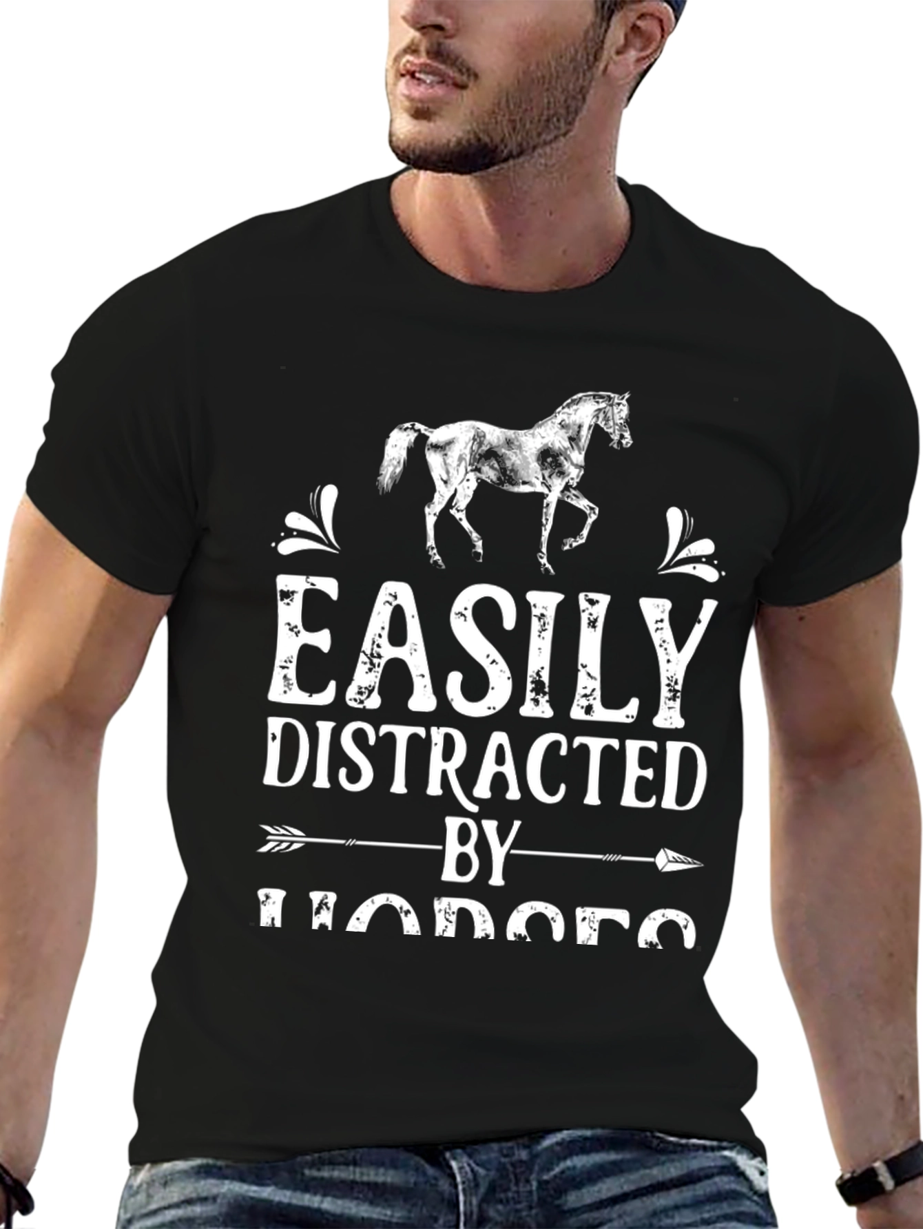 Easily Distracted by Horses Graphic T-Shirt