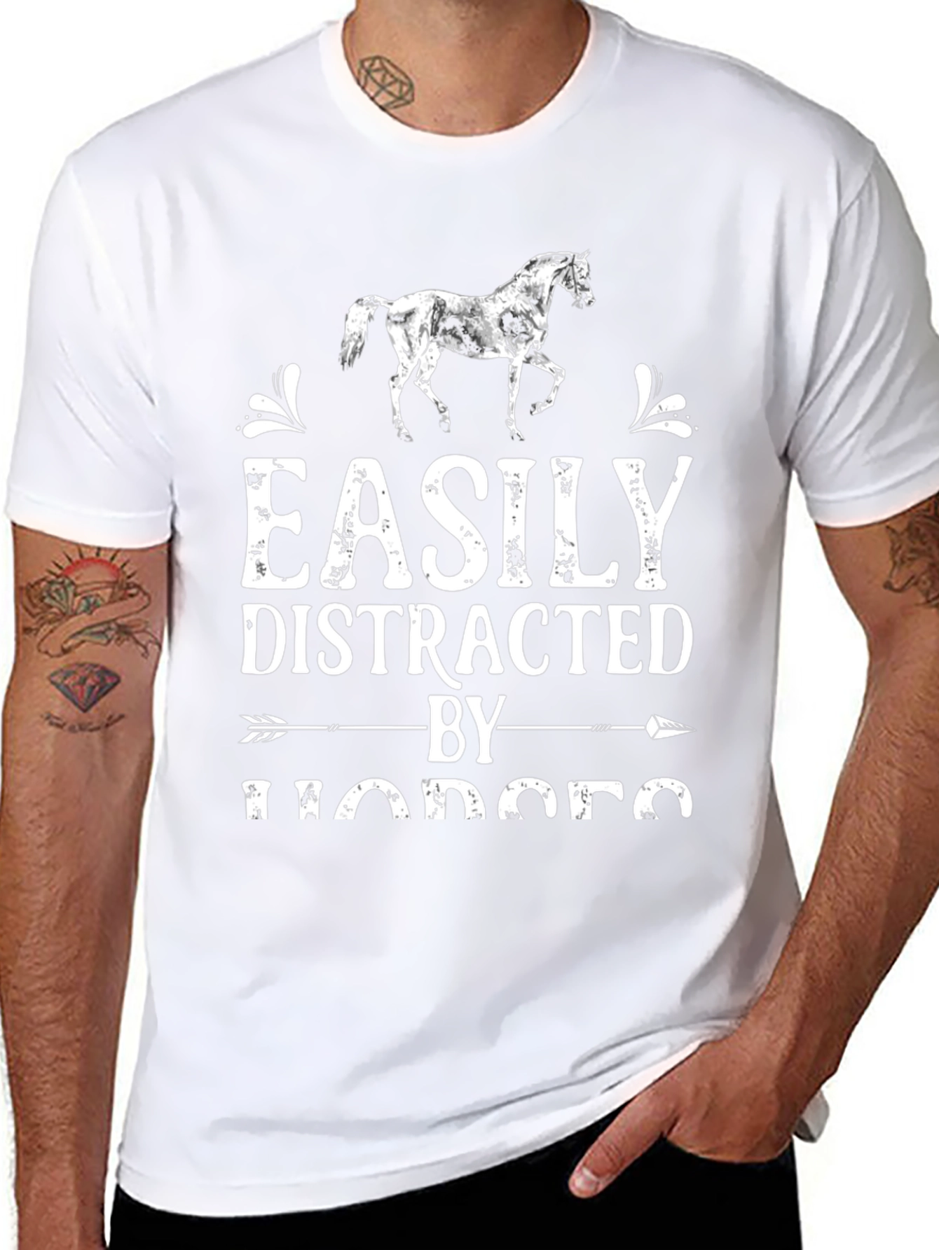 Easily Distracted by Horses Graphic T-Shirt