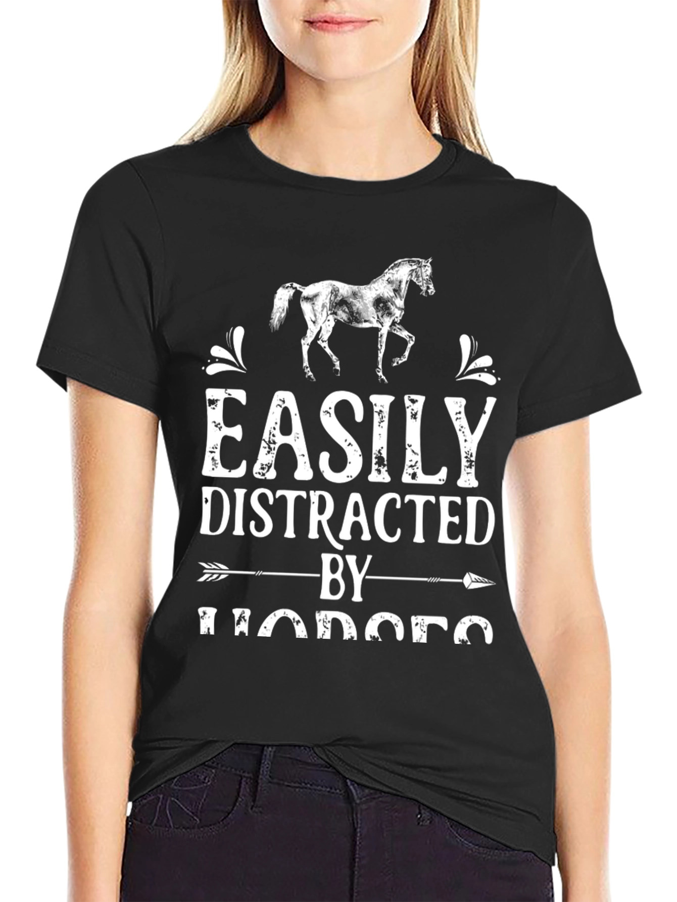 Easily Distracted by Horses Graphic T-Shirt