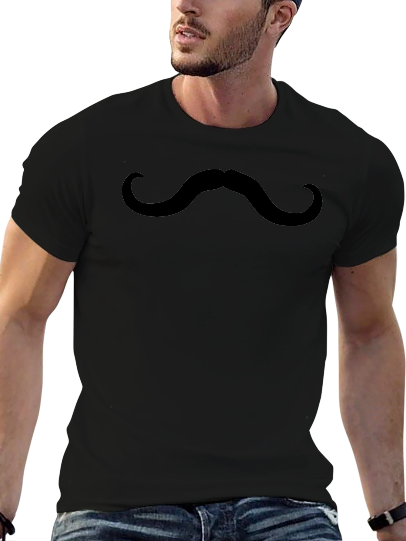 Funny Mustache Graphic Tee - Unisex Casual Shirt